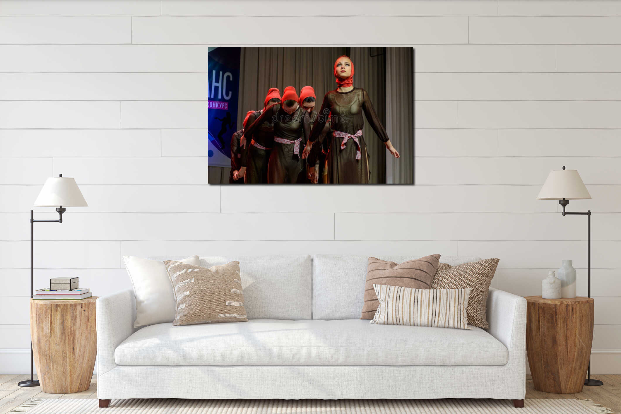 Canvas hanging interior mockup