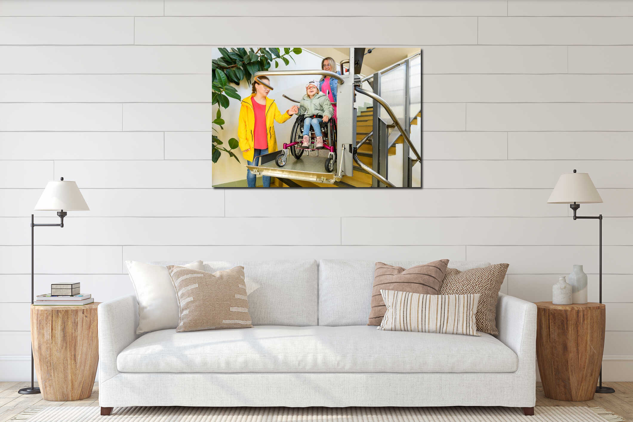 Canvas hanging interior mockup