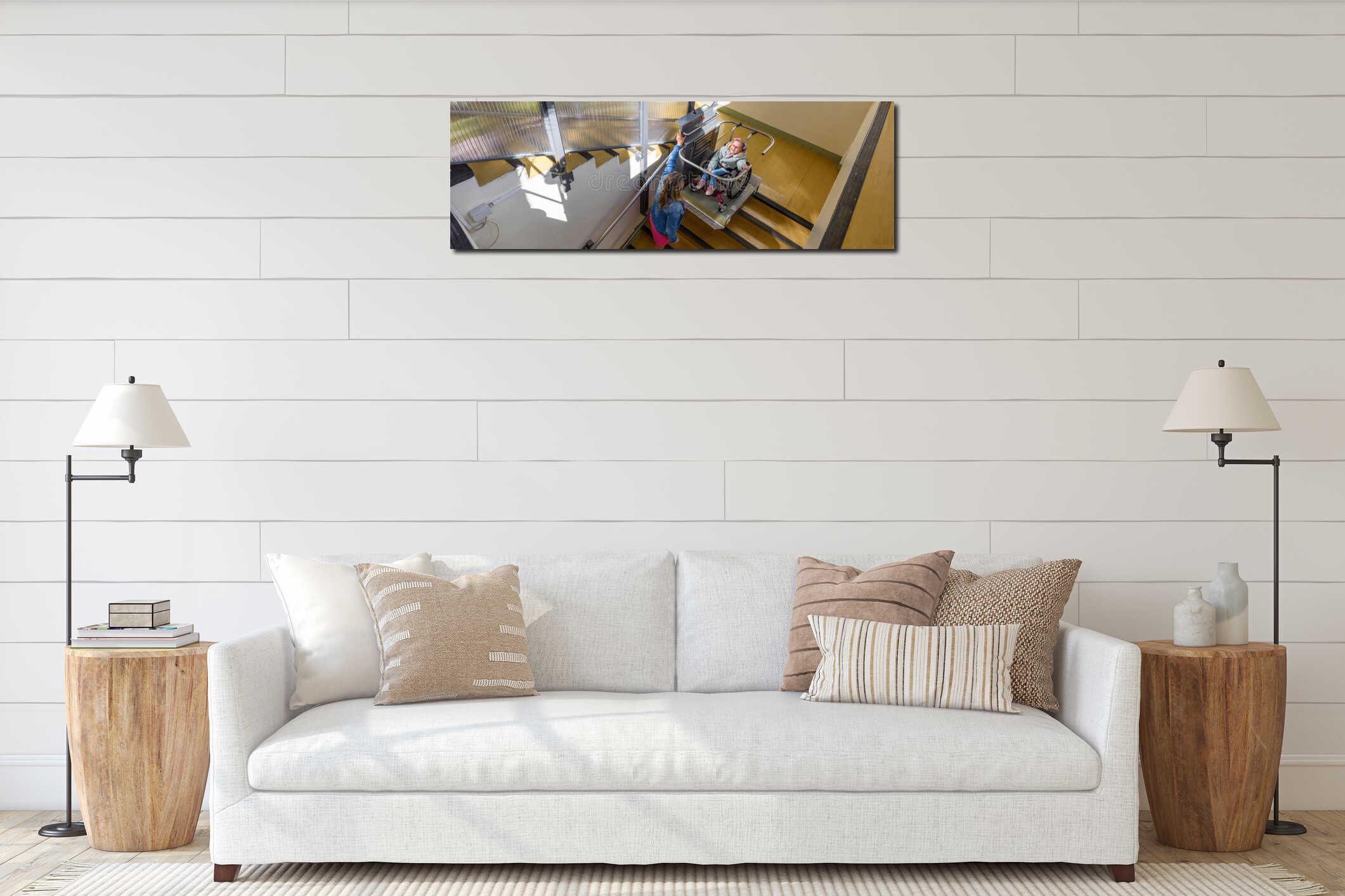 Canvas hanging interior mockup