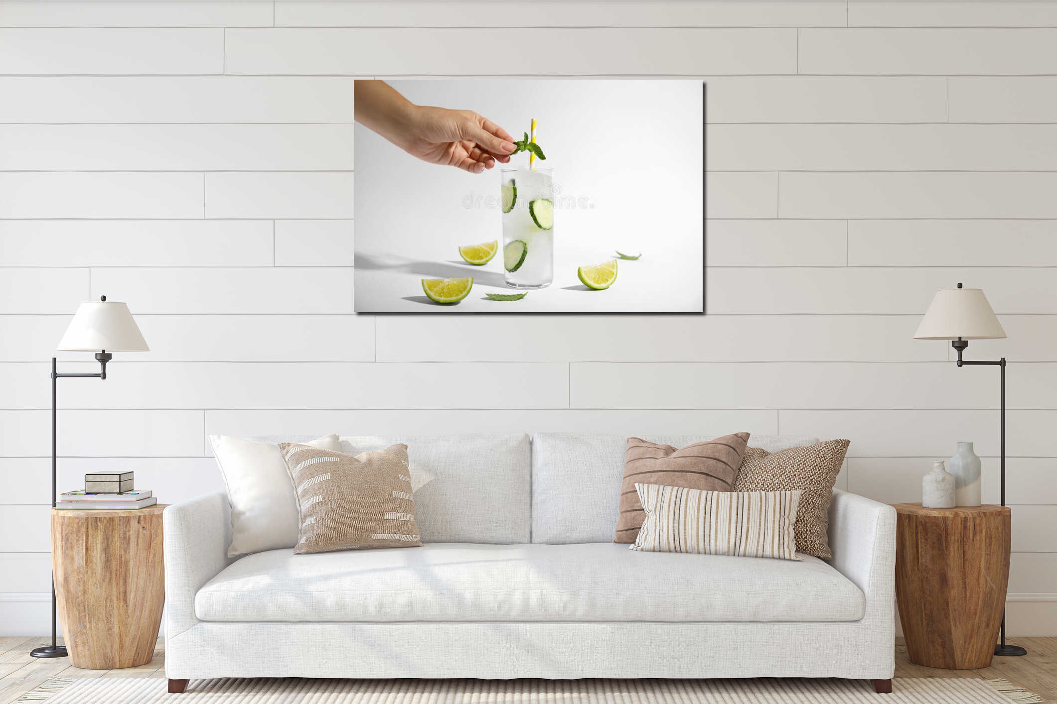 Canvas hanging interior mockup