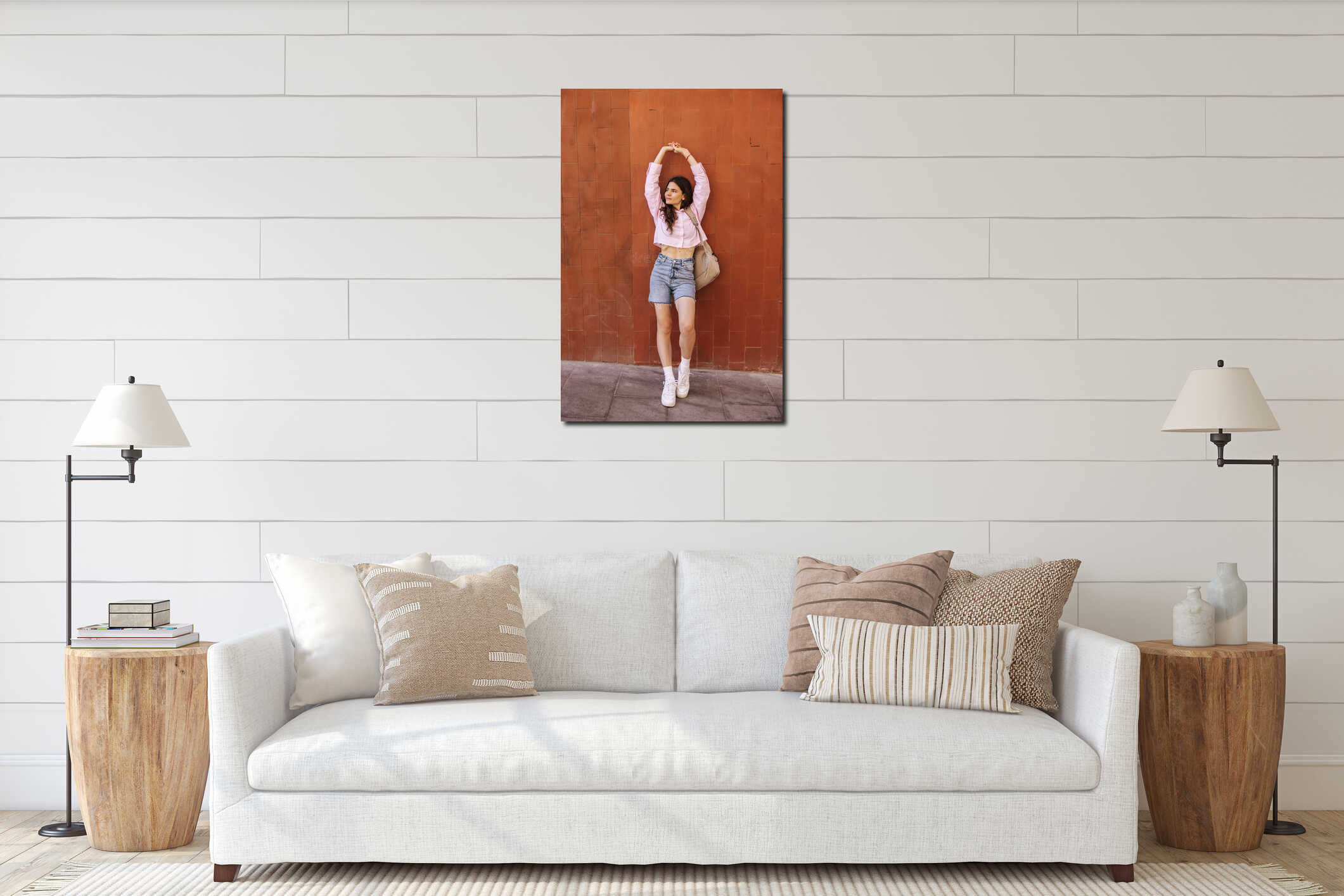 Canvas hanging interior mockup