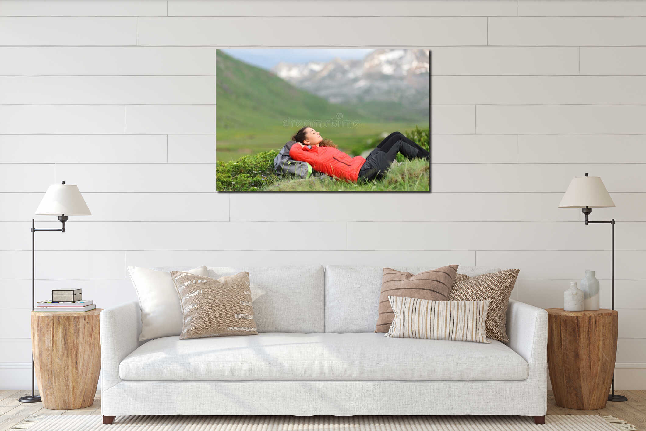 Canvas hanging interior mockup