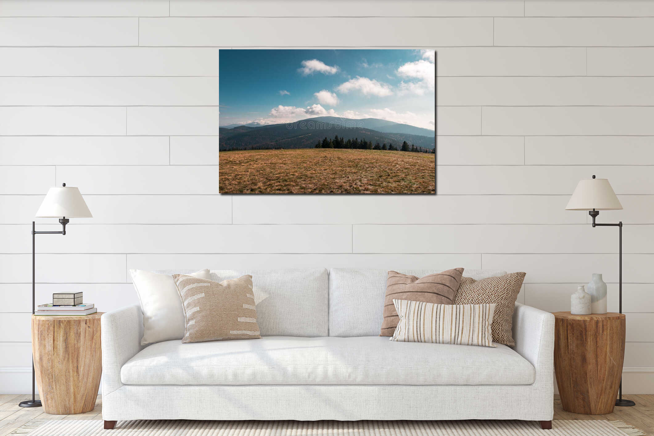 Canvas hanging interior mockup