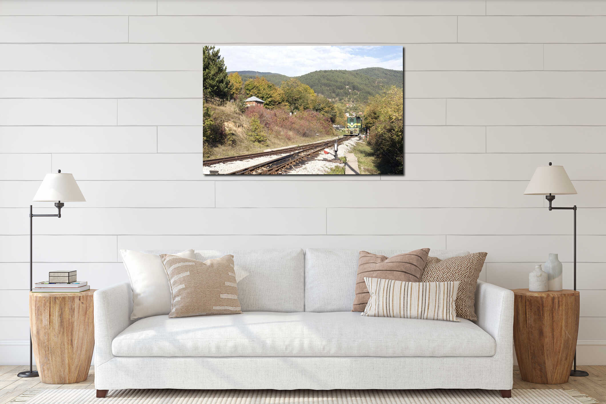 Canvas hanging interior mockup