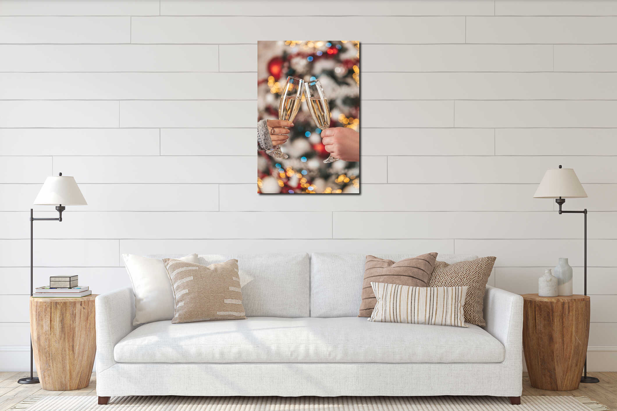 Canvas hanging interior mockup