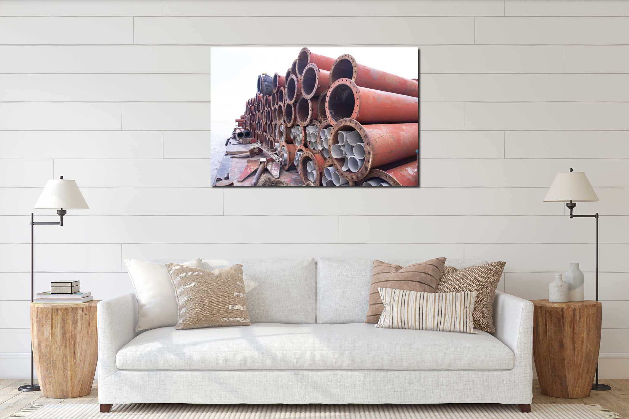 Canvas hanging interior mockup