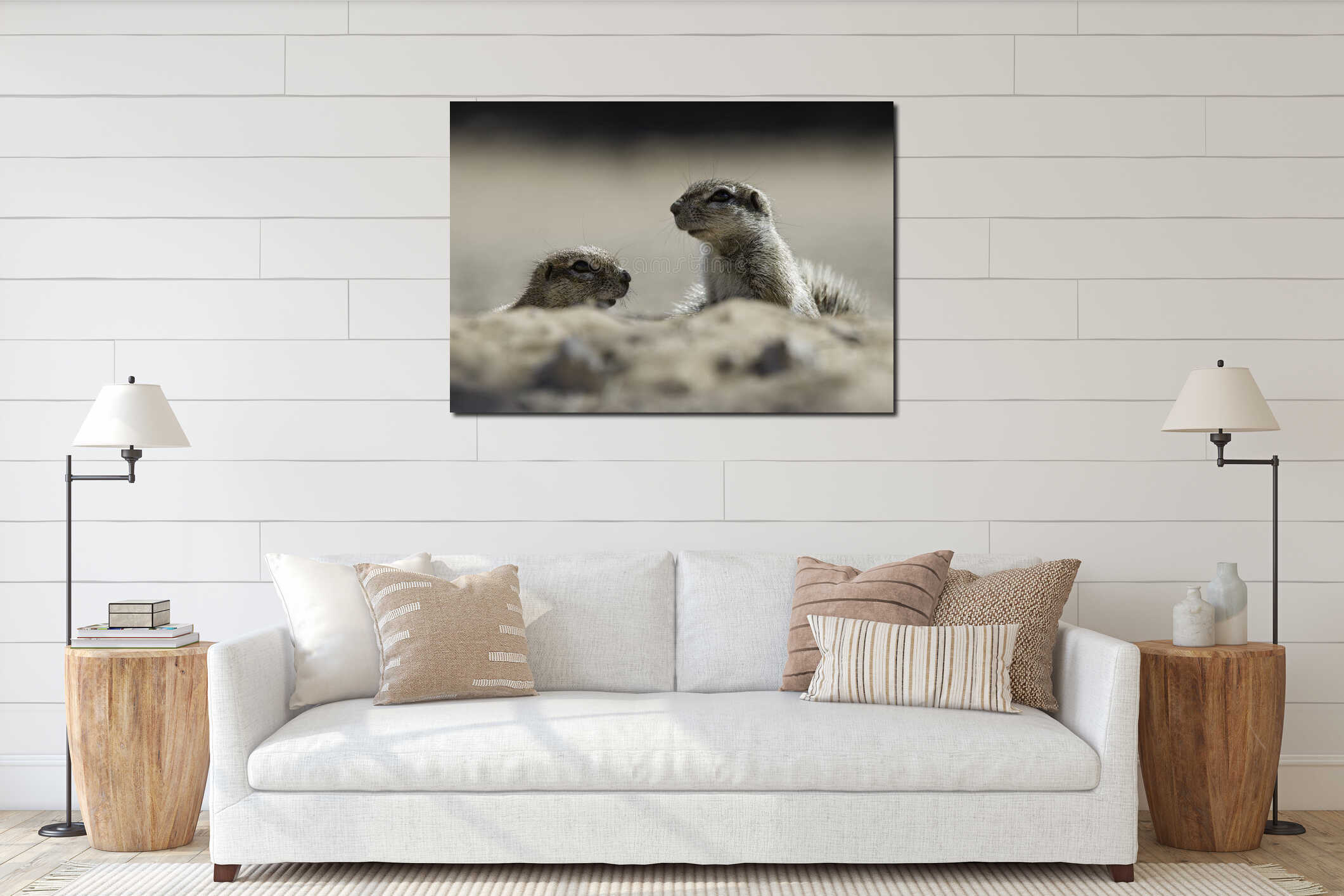 Canvas hanging interior mockup