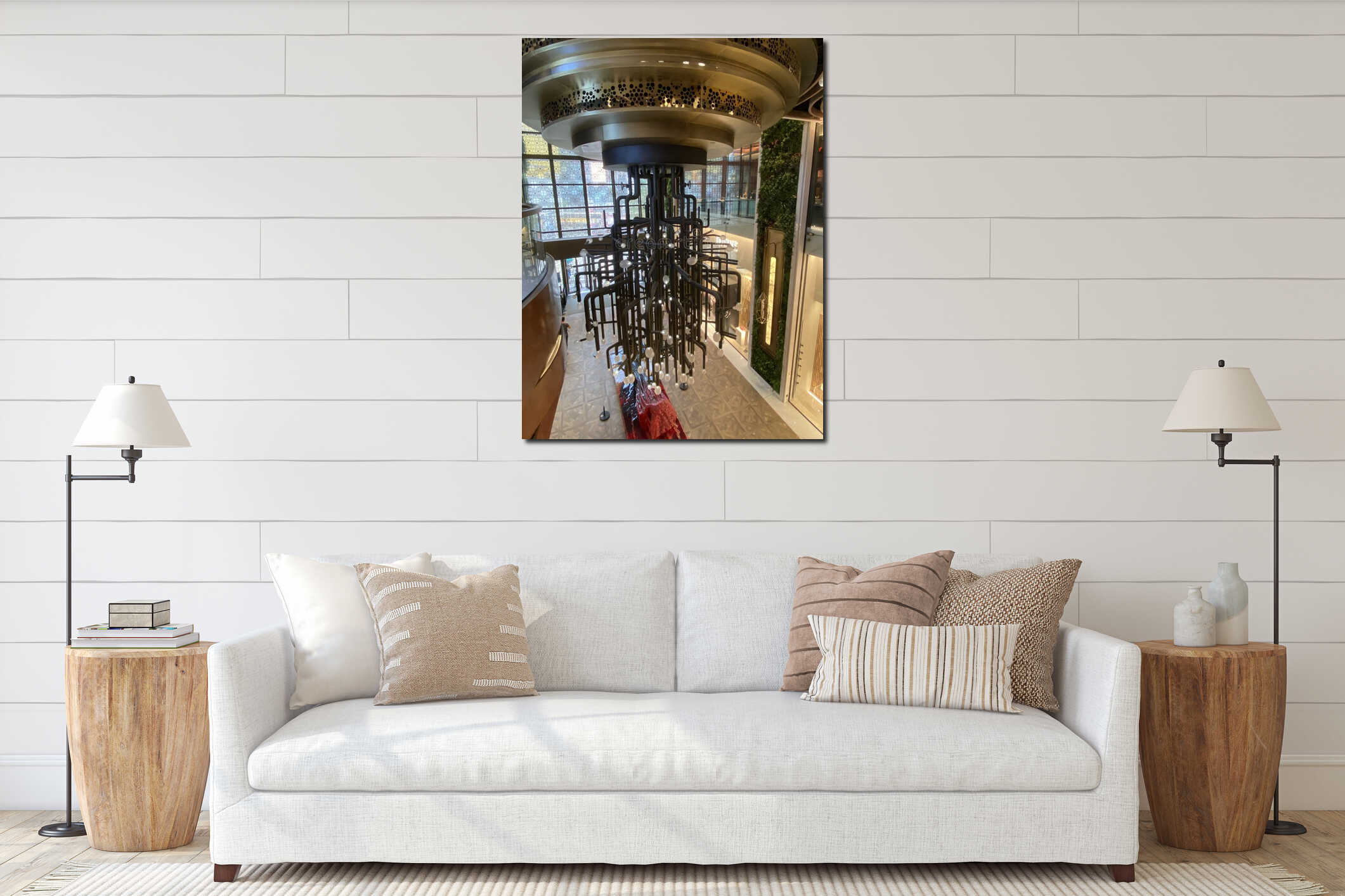 Canvas hanging interior mockup