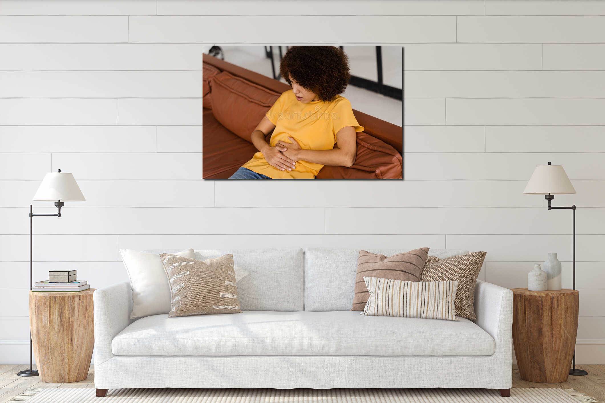 Canvas hanging interior mockup