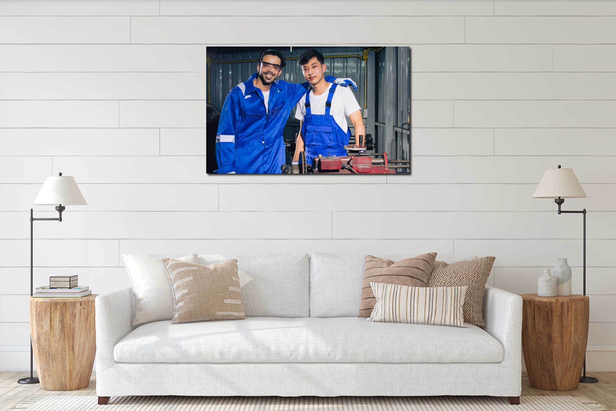 Canvas hanging interior mockup