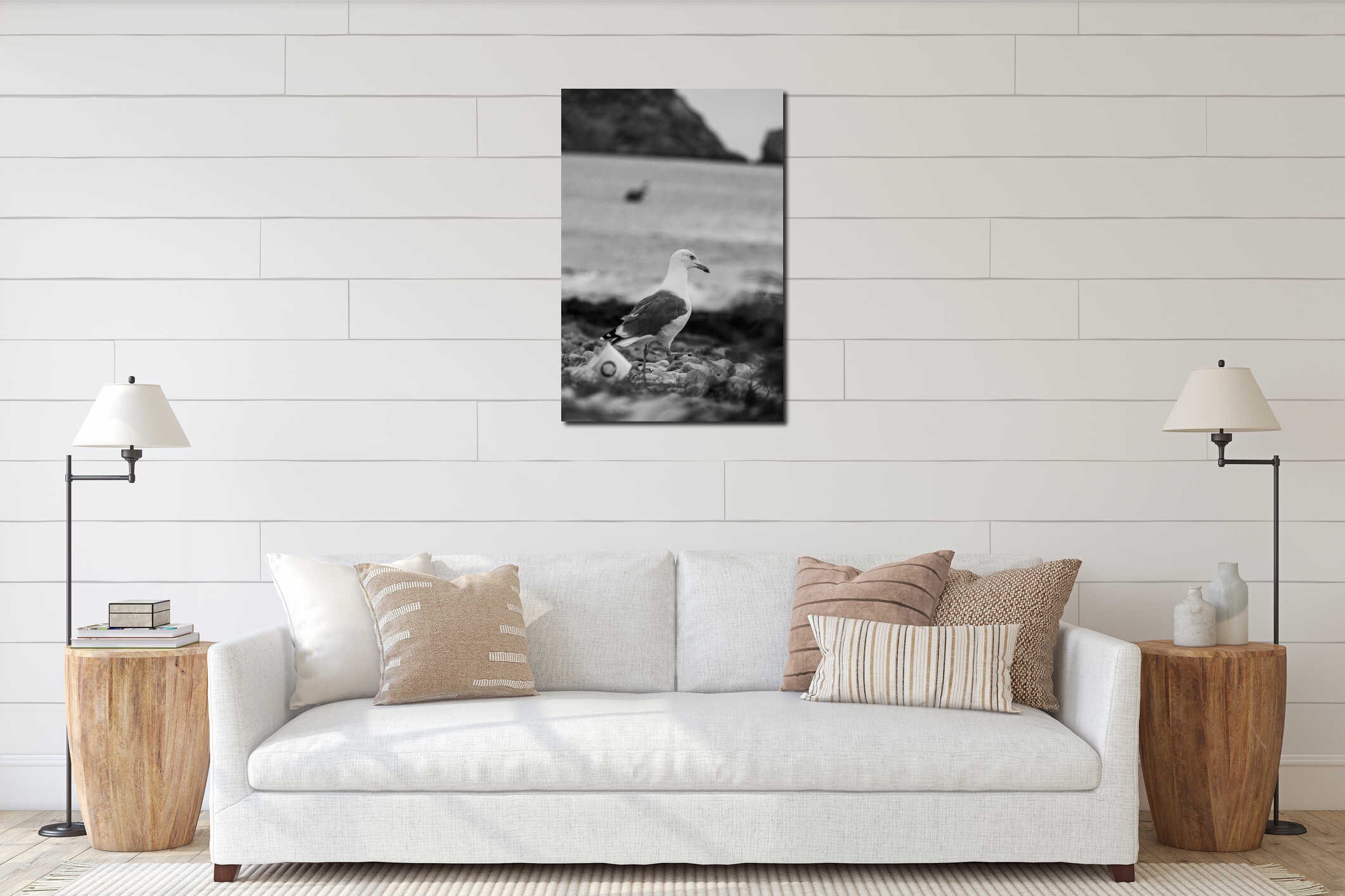 Canvas hanging interior mockup