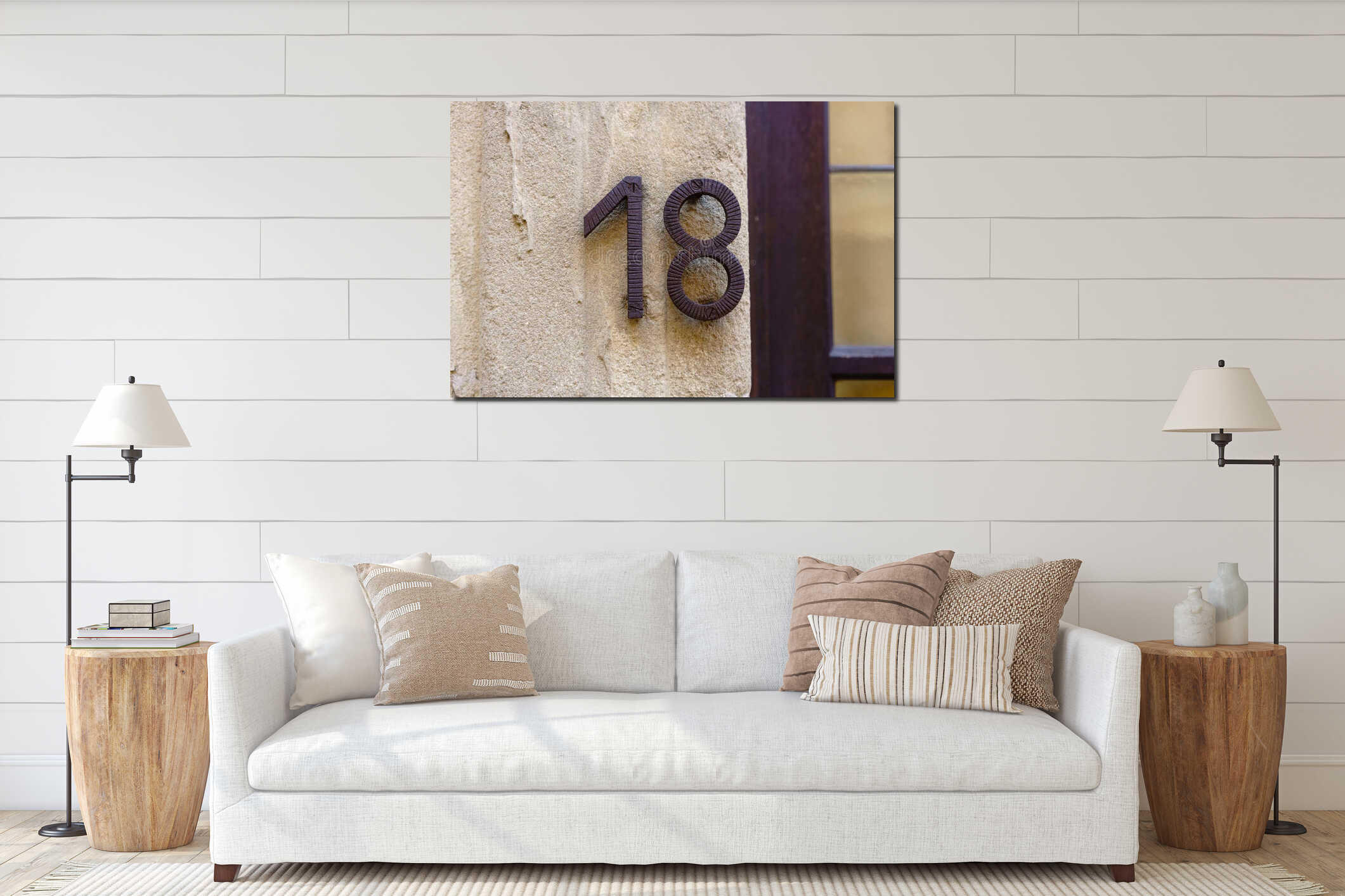 Canvas hanging interior mockup