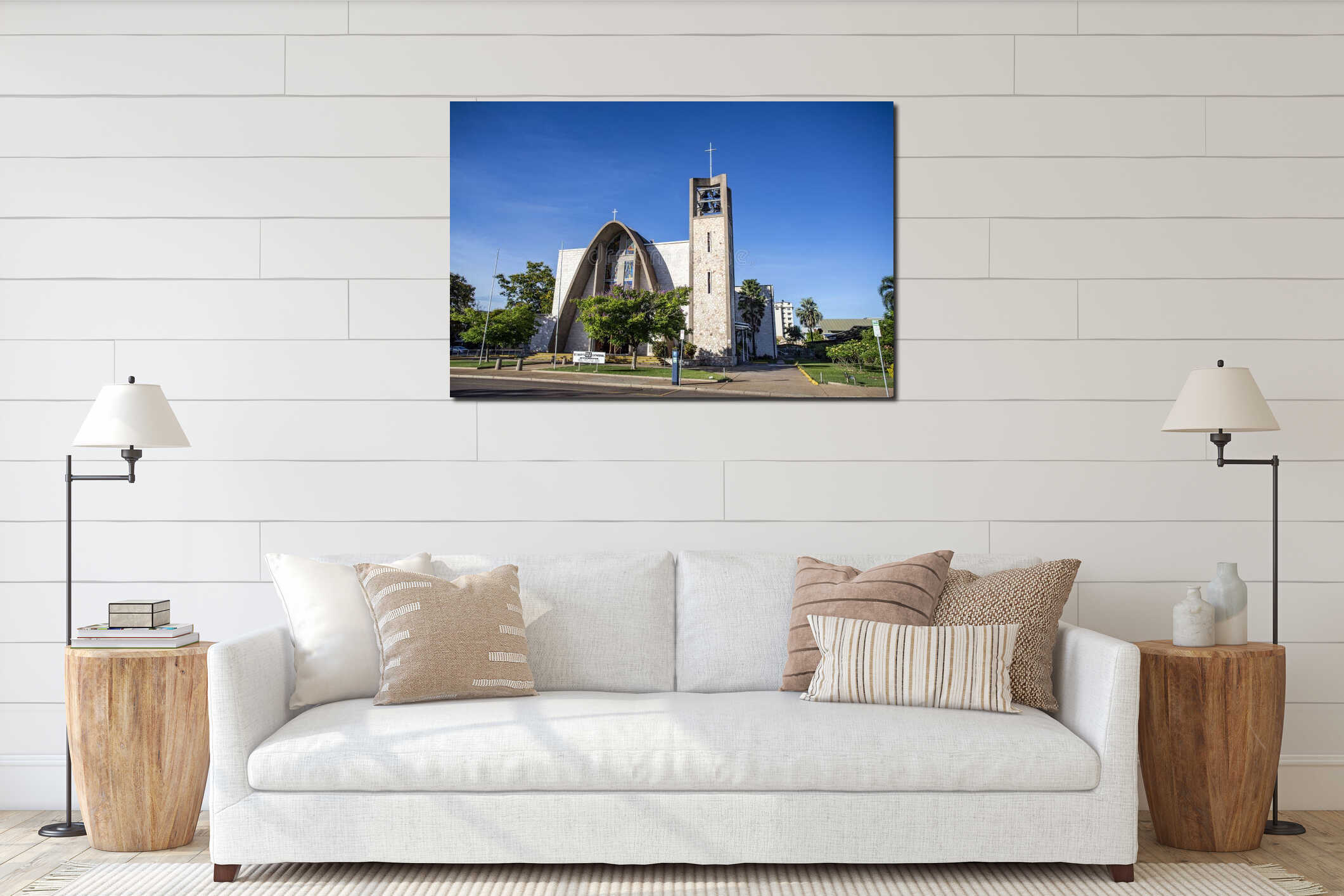 Canvas hanging interior mockup