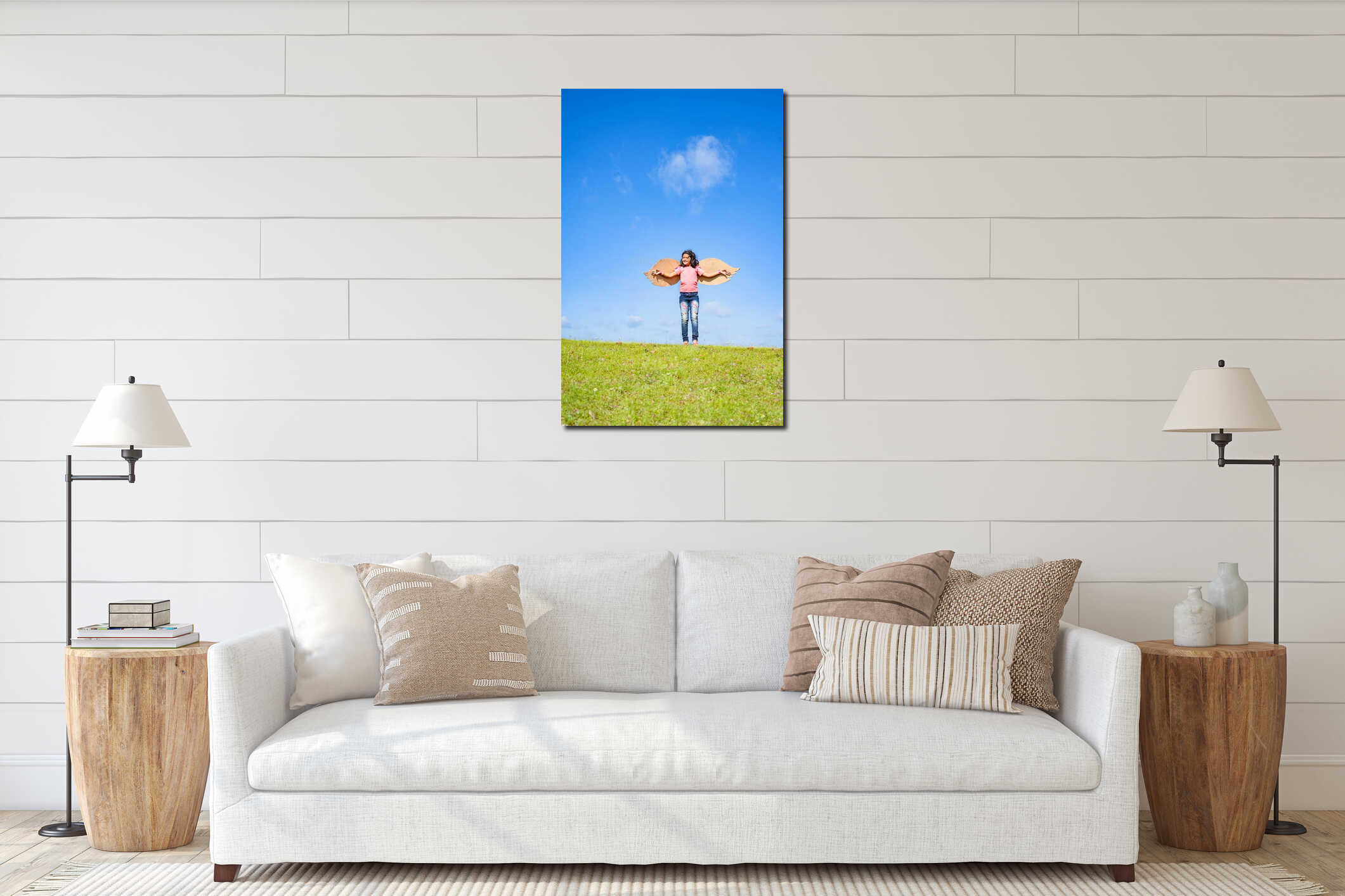 Canvas hanging interior mockup