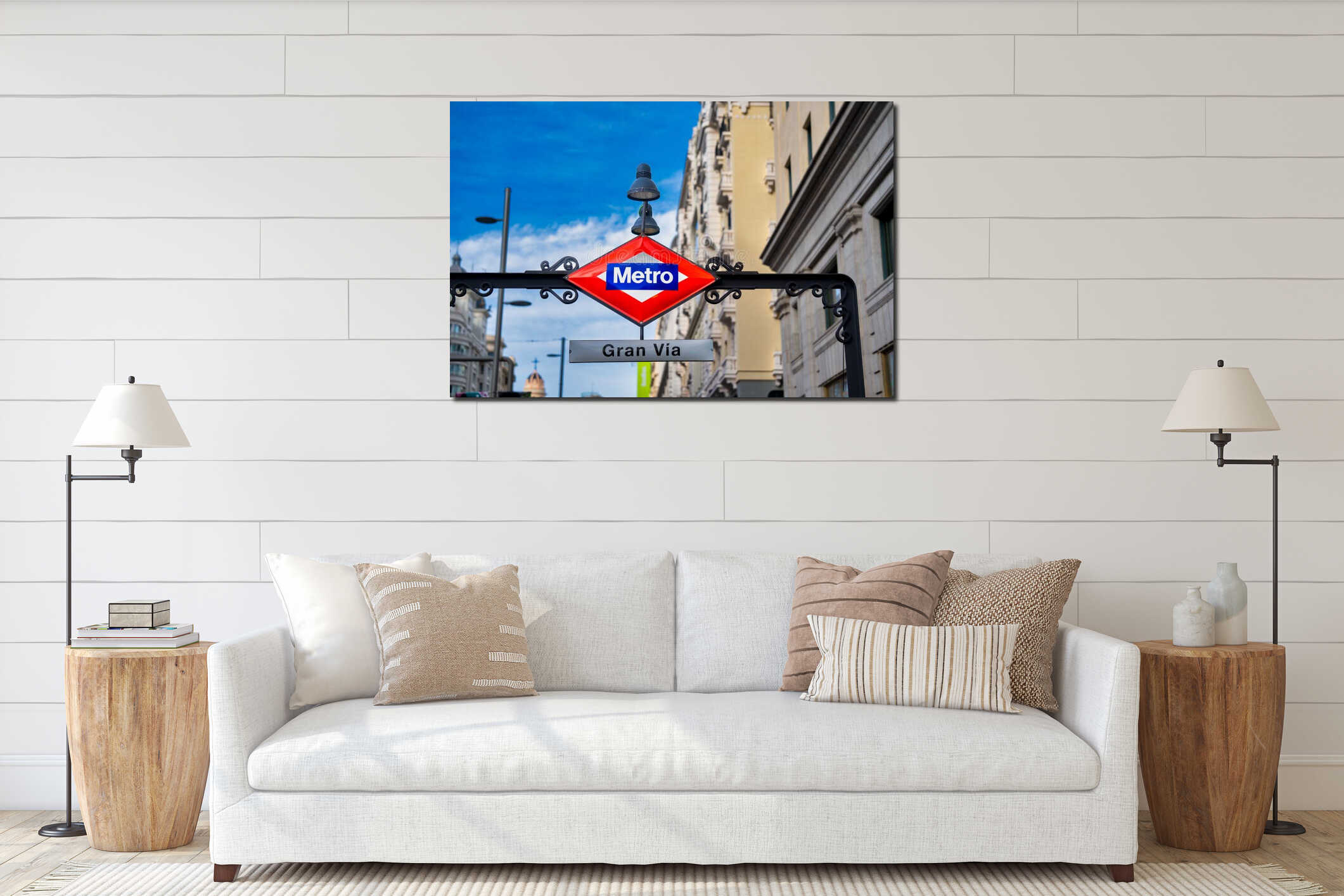 Canvas hanging interior mockup