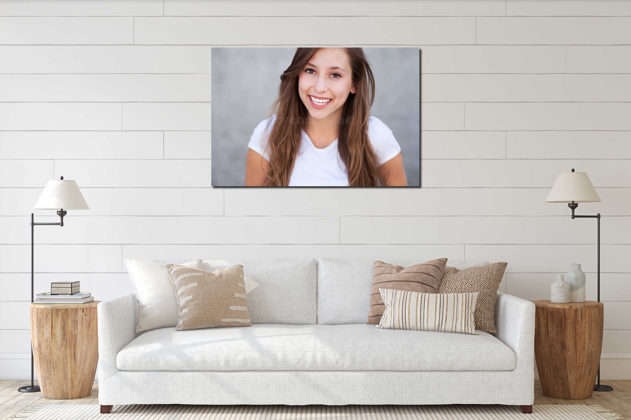 Canvas hanging interior mockup