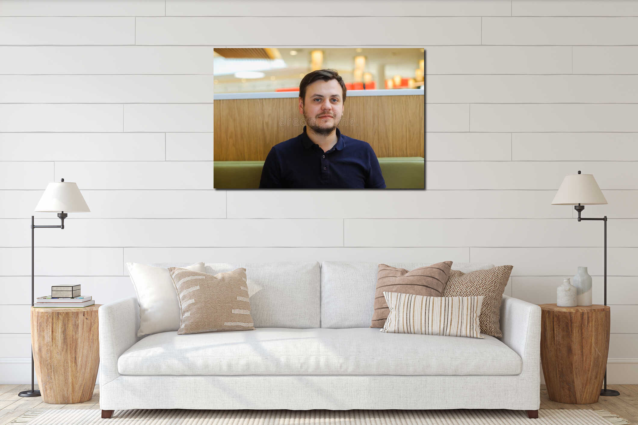 Canvas hanging interior mockup