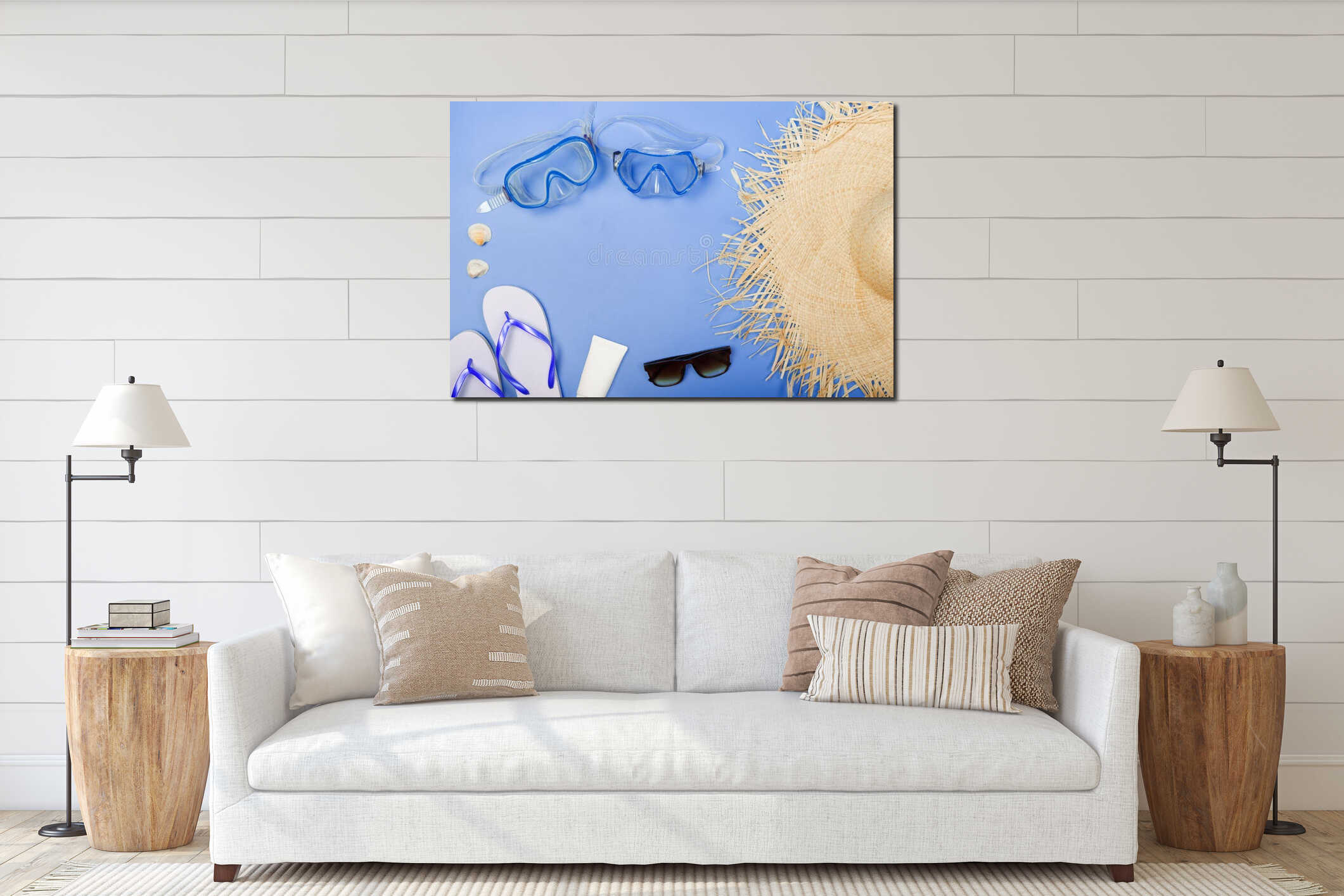 Canvas hanging interior mockup