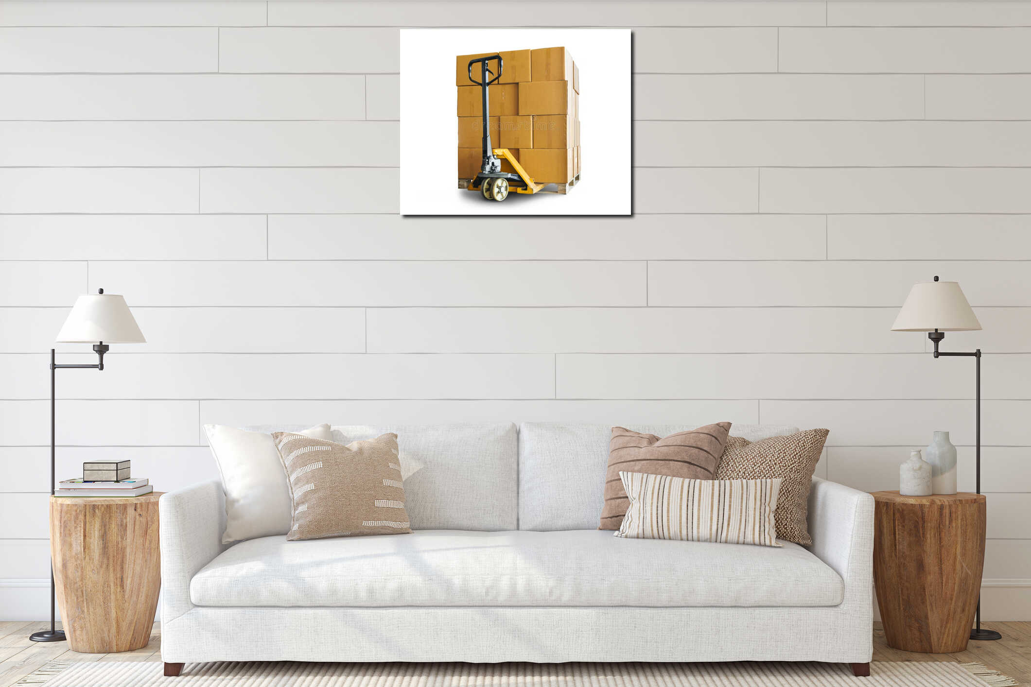 Canvas hanging interior mockup