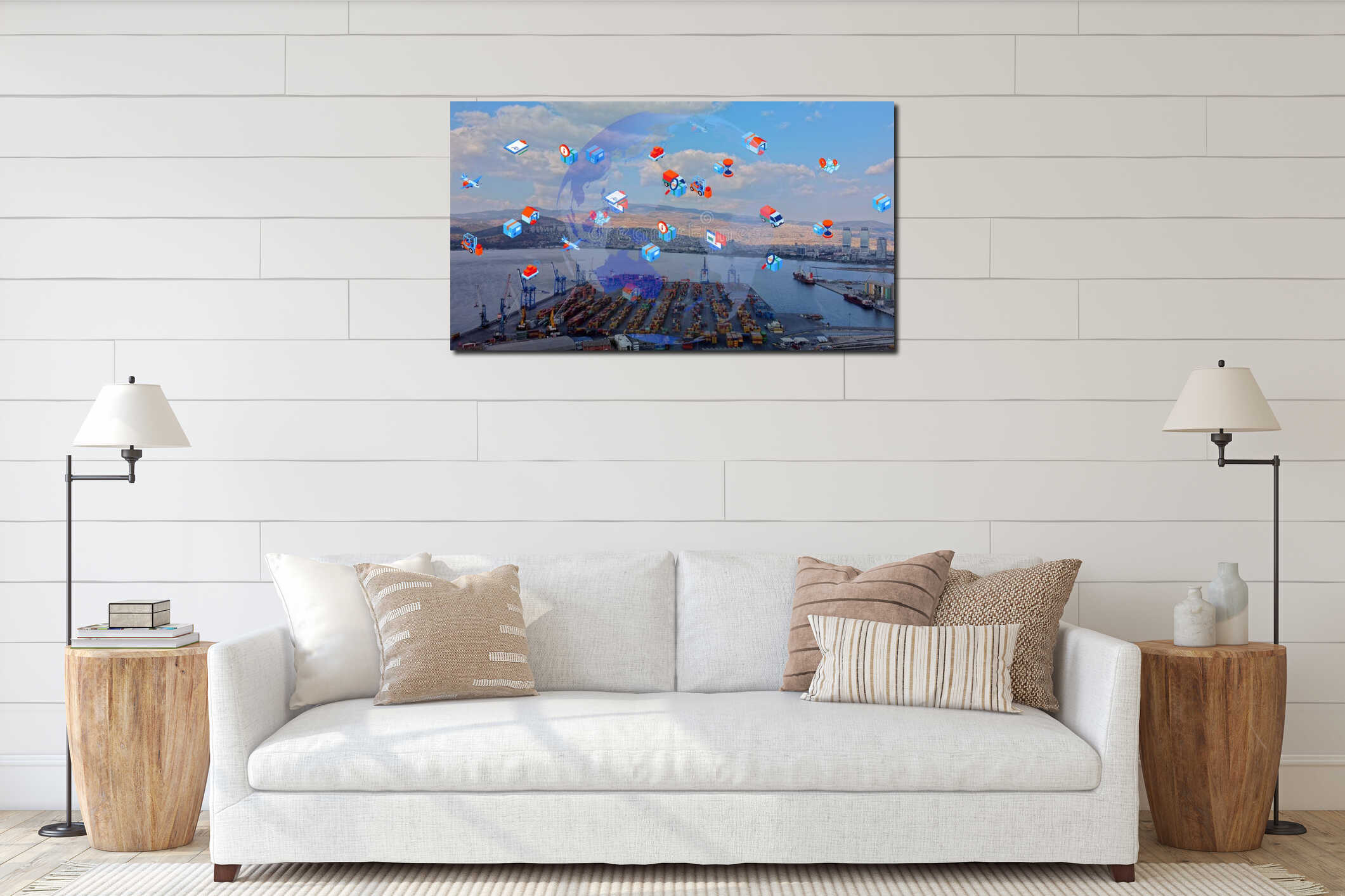 Canvas hanging interior mockup
