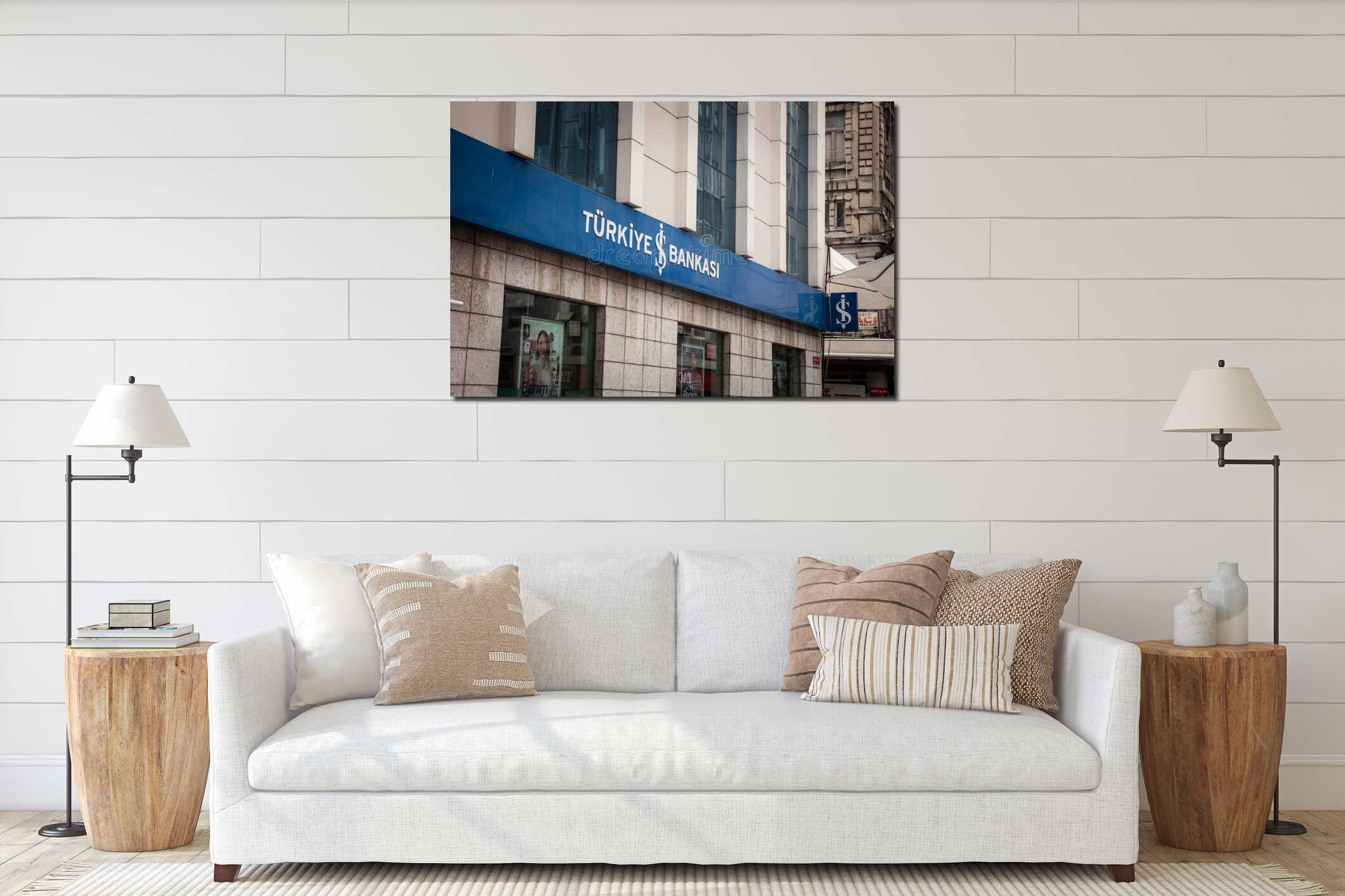 Canvas hanging interior mockup