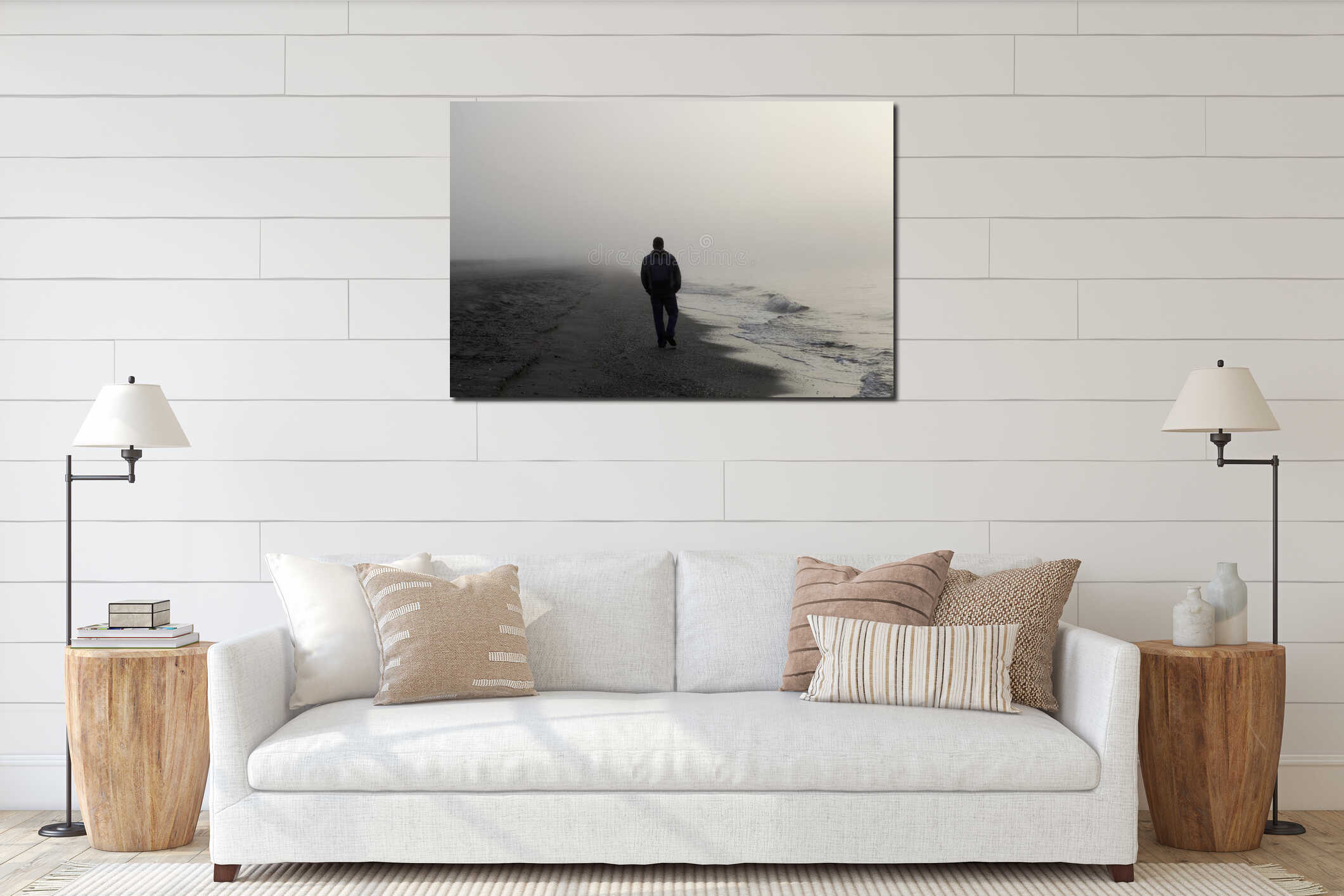 Canvas hanging interior mockup
