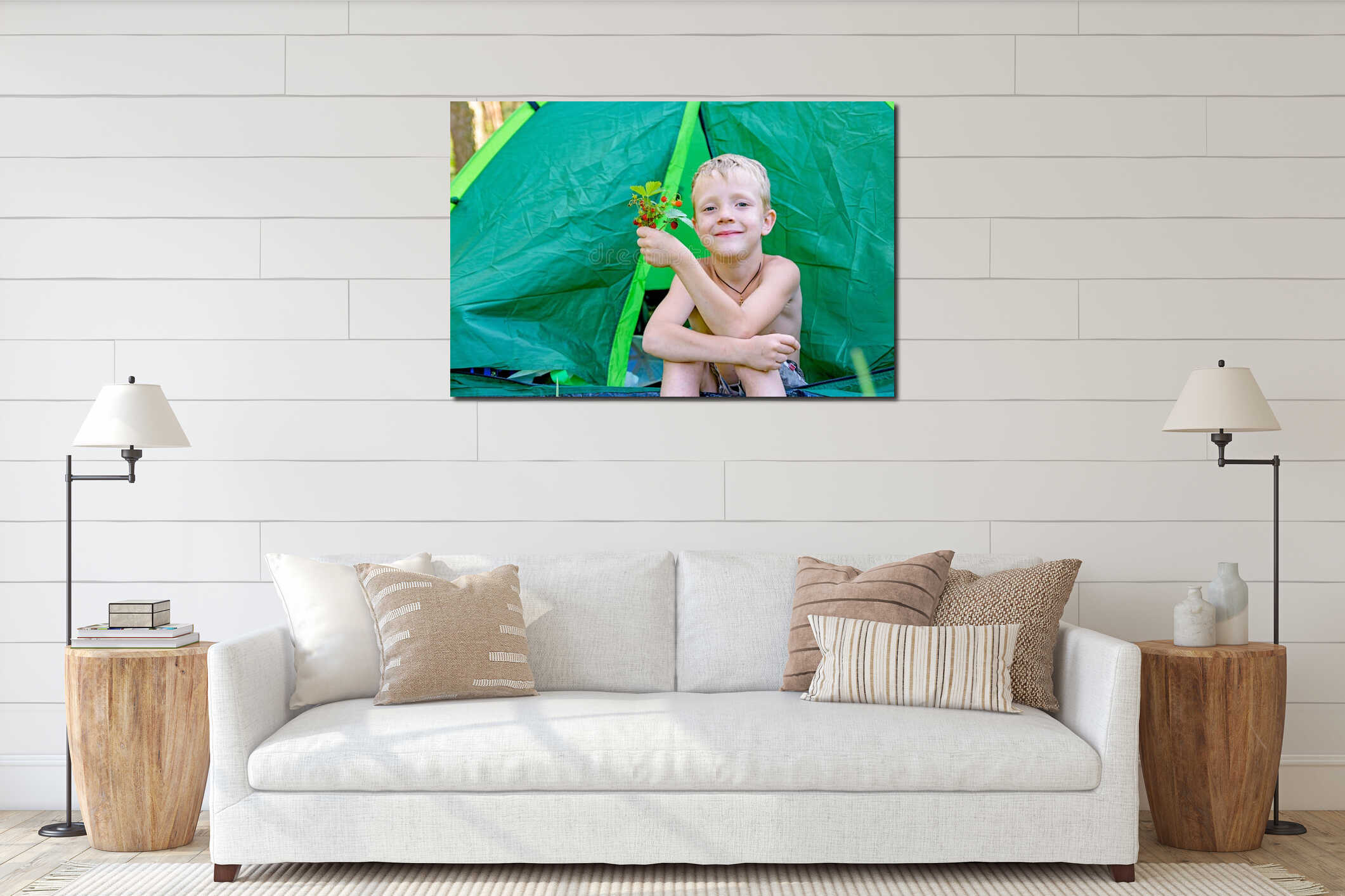 Canvas hanging interior mockup