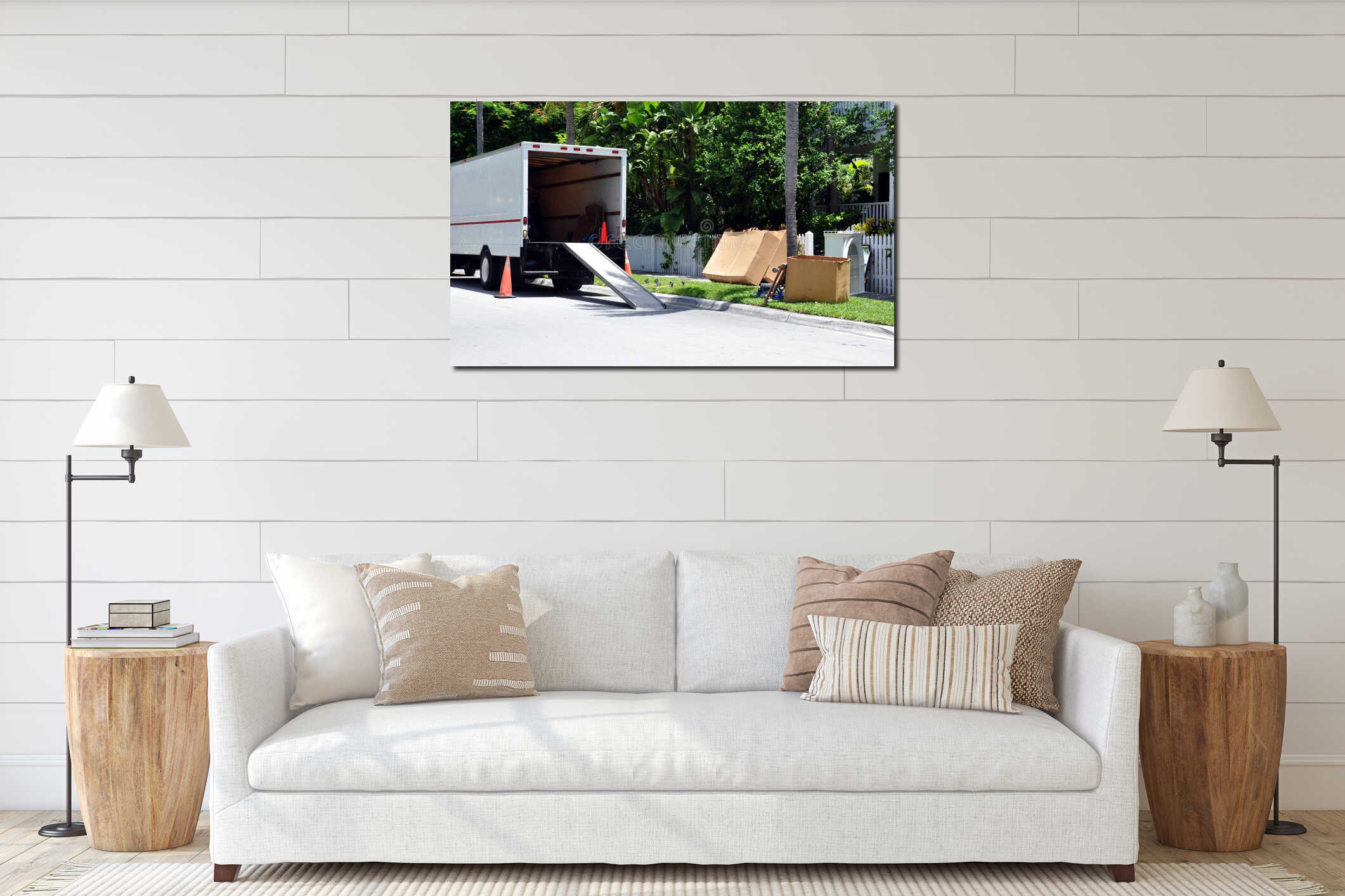 Canvas hanging interior mockup