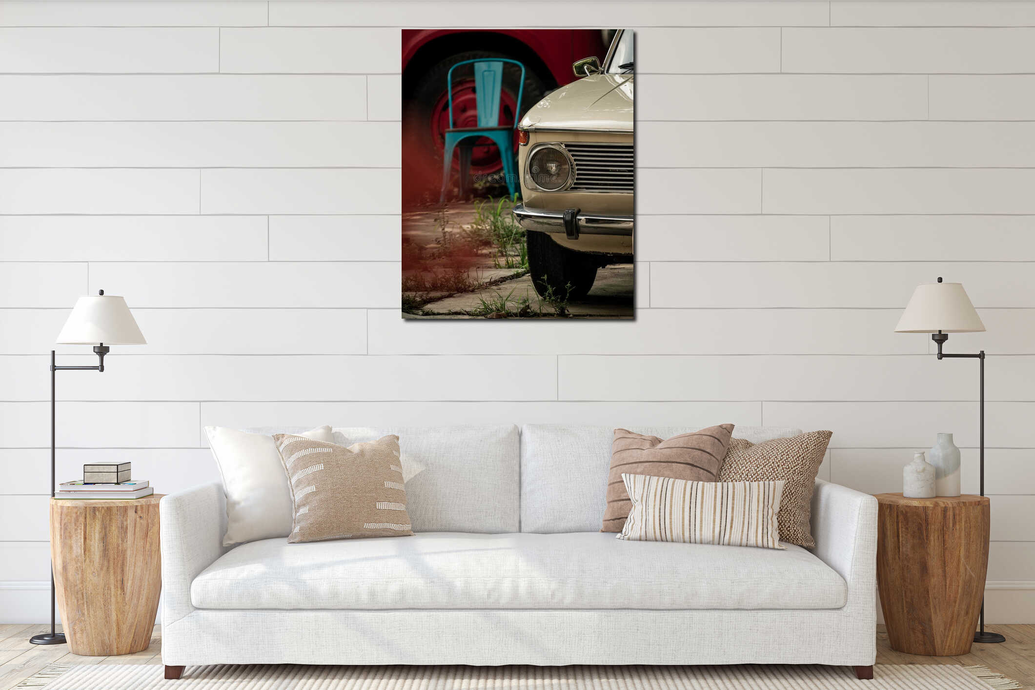 Canvas hanging interior mockup