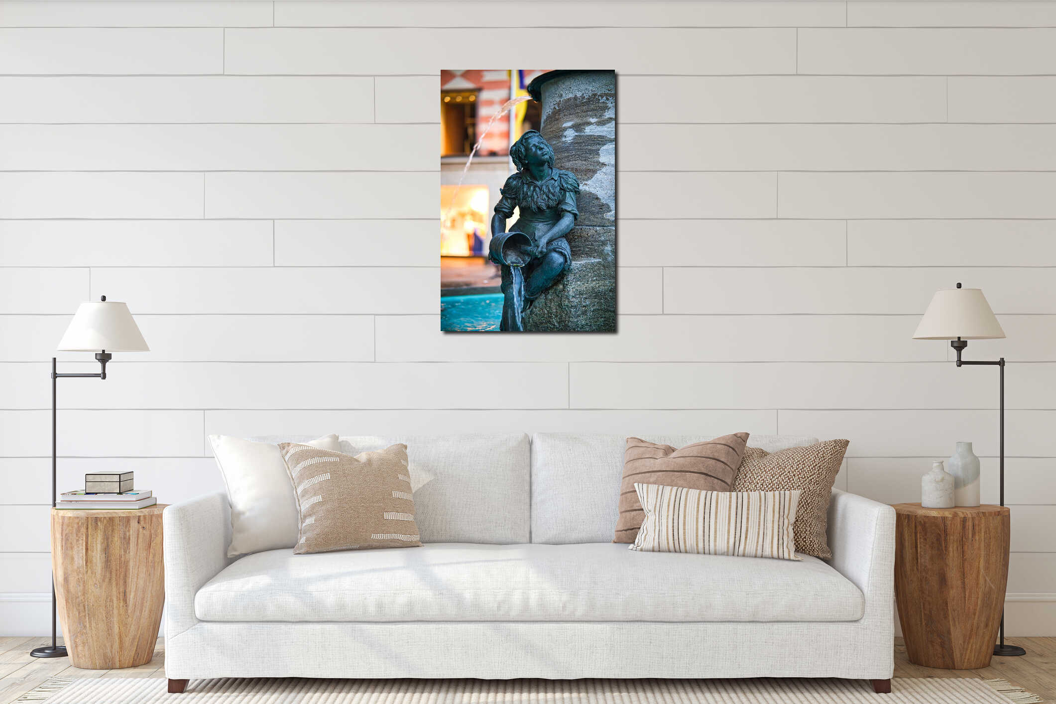 Canvas hanging interior mockup