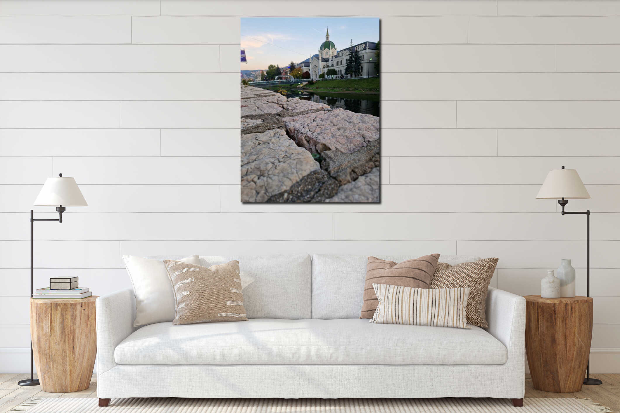 Canvas hanging interior mockup