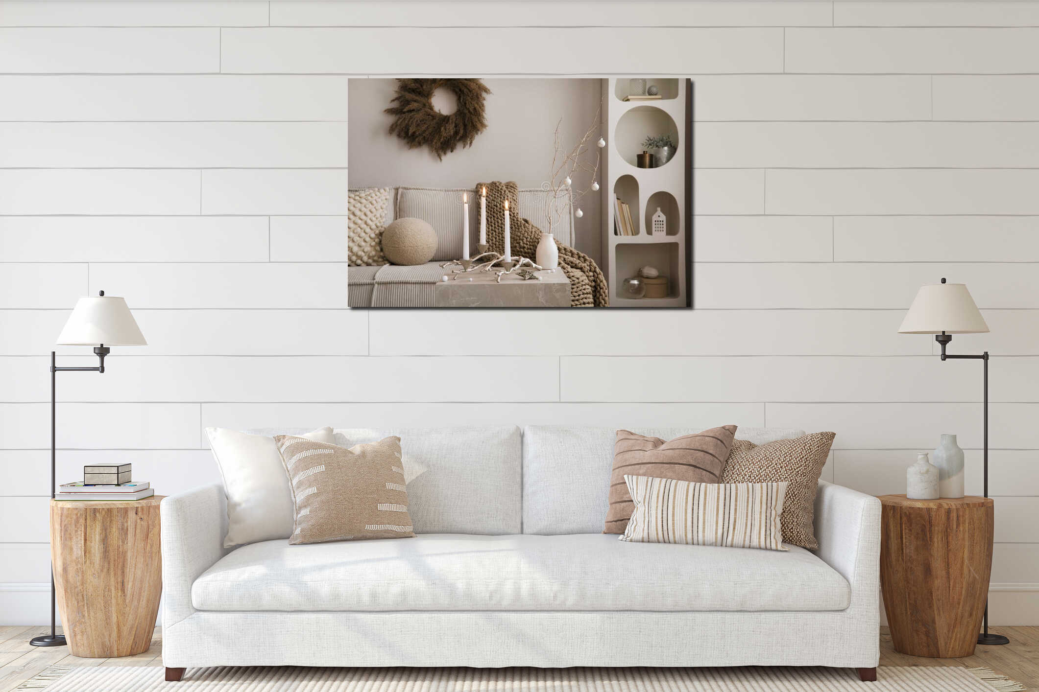 Canvas hanging interior mockup