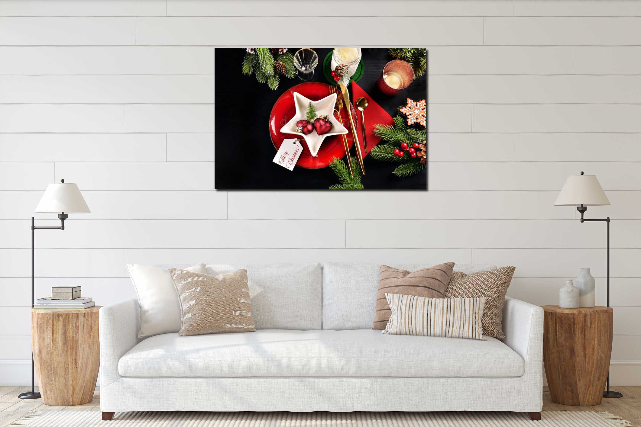 Canvas hanging interior mockup