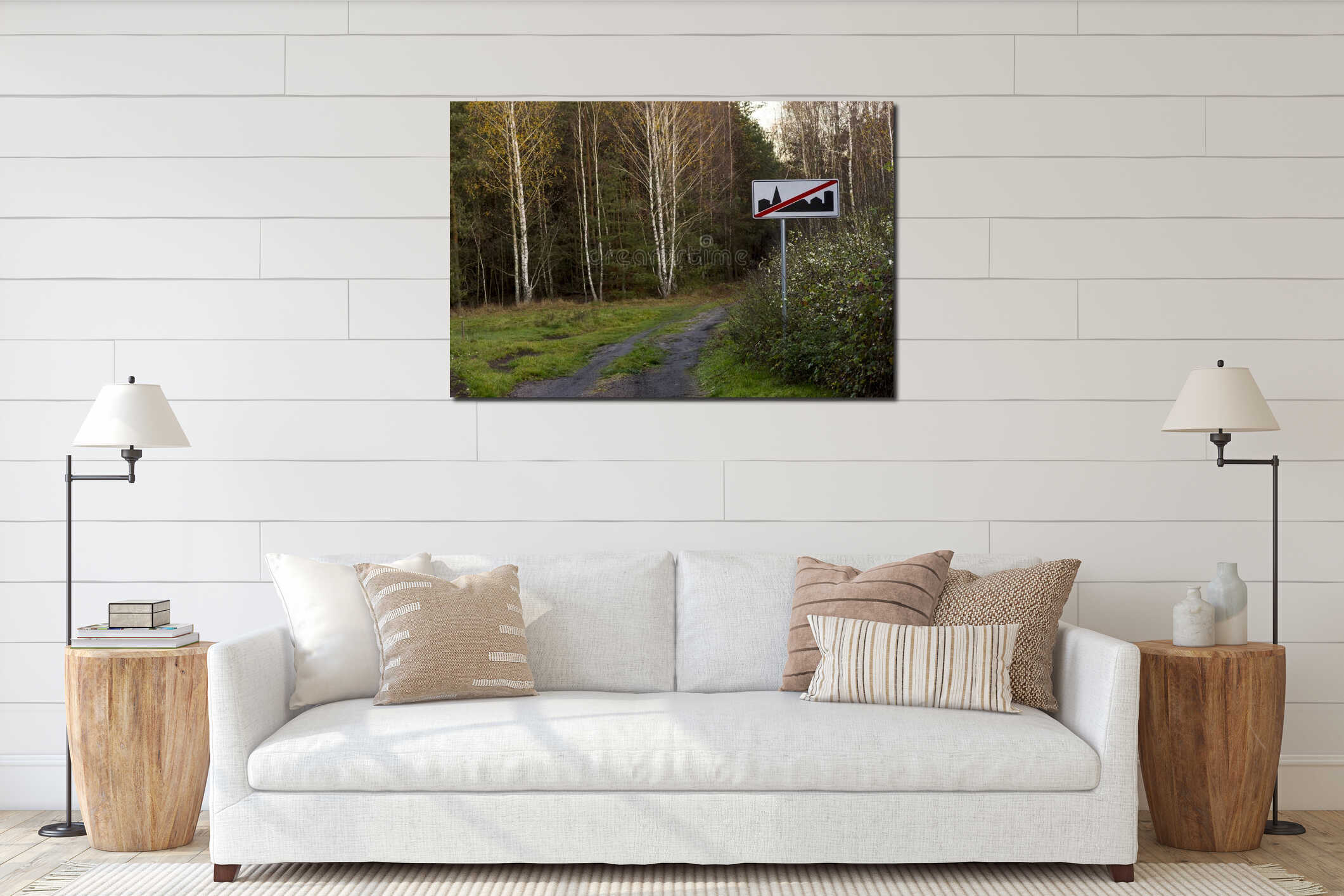 Canvas hanging interior mockup