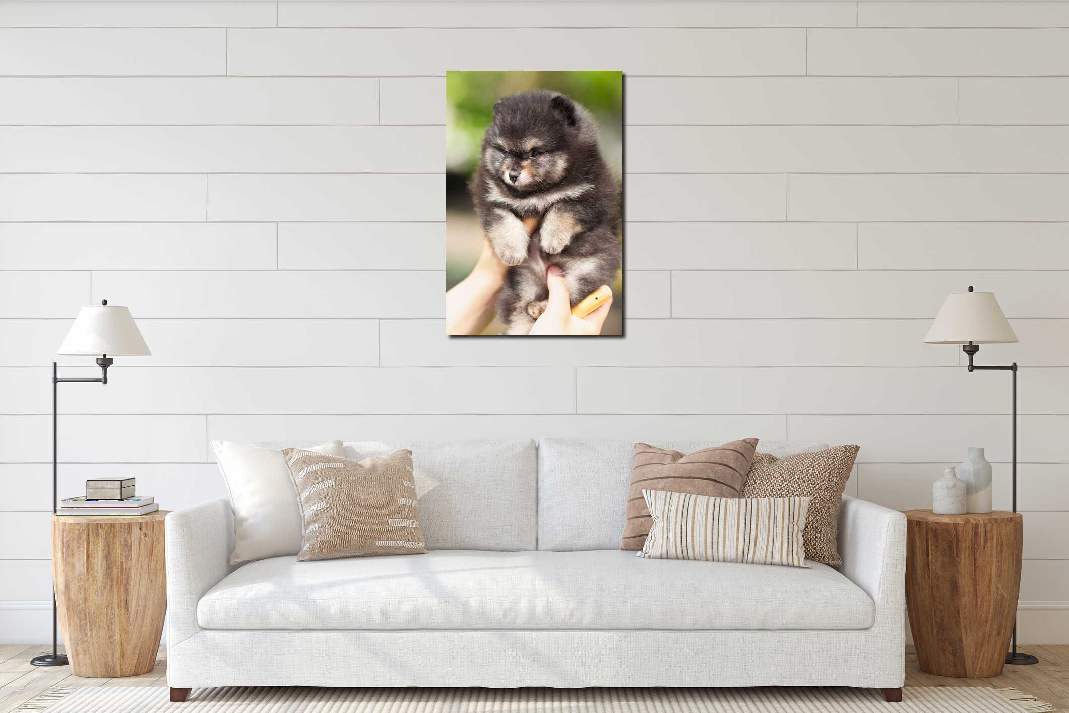 Canvas hanging interior mockup
