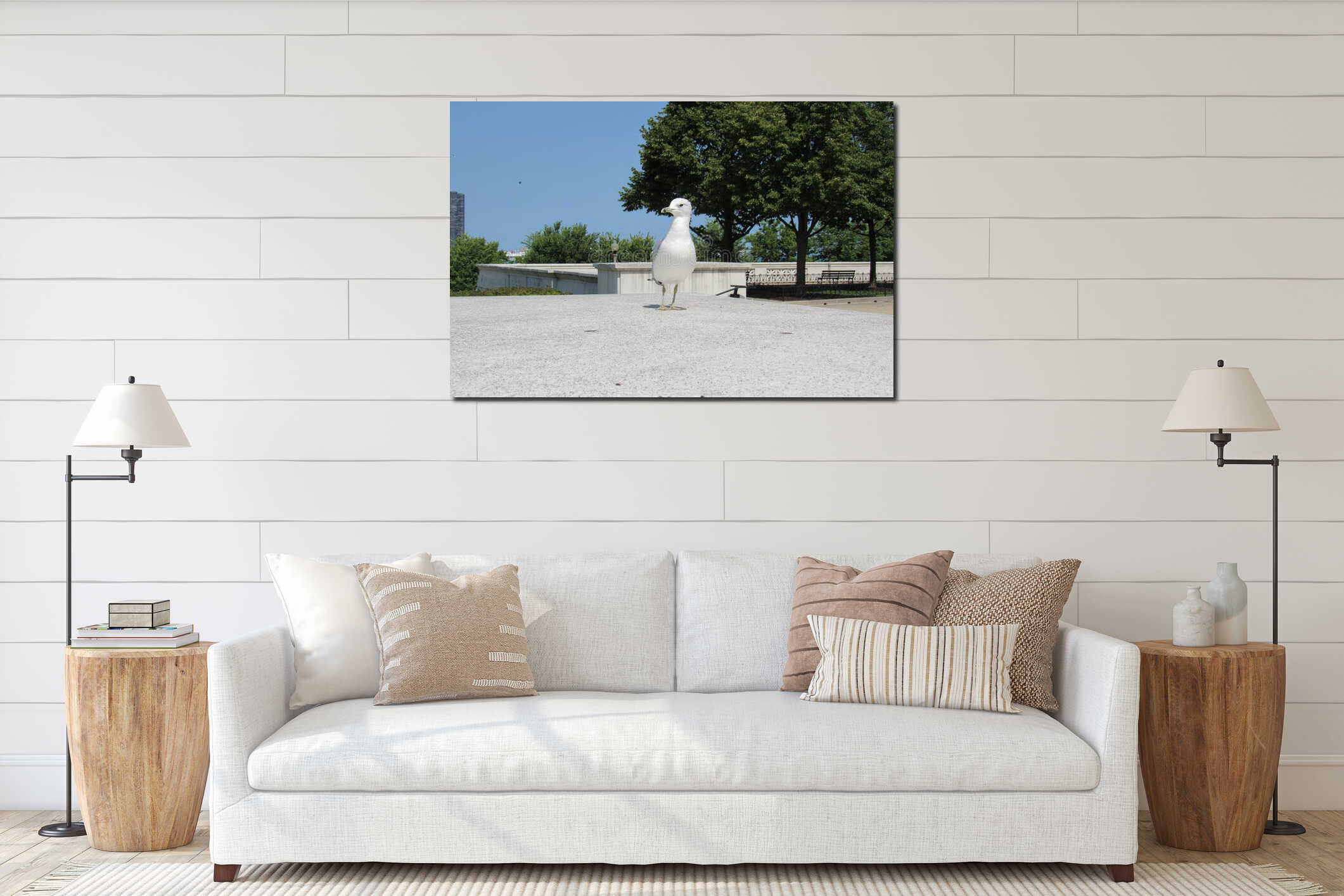 Canvas hanging interior mockup