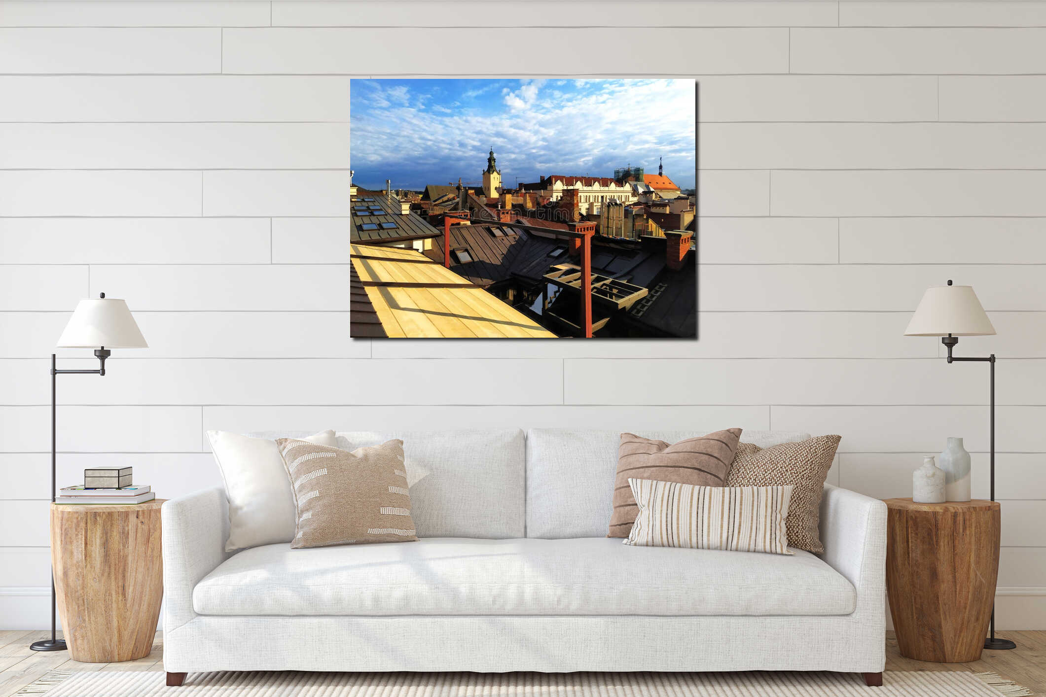 Canvas hanging interior mockup