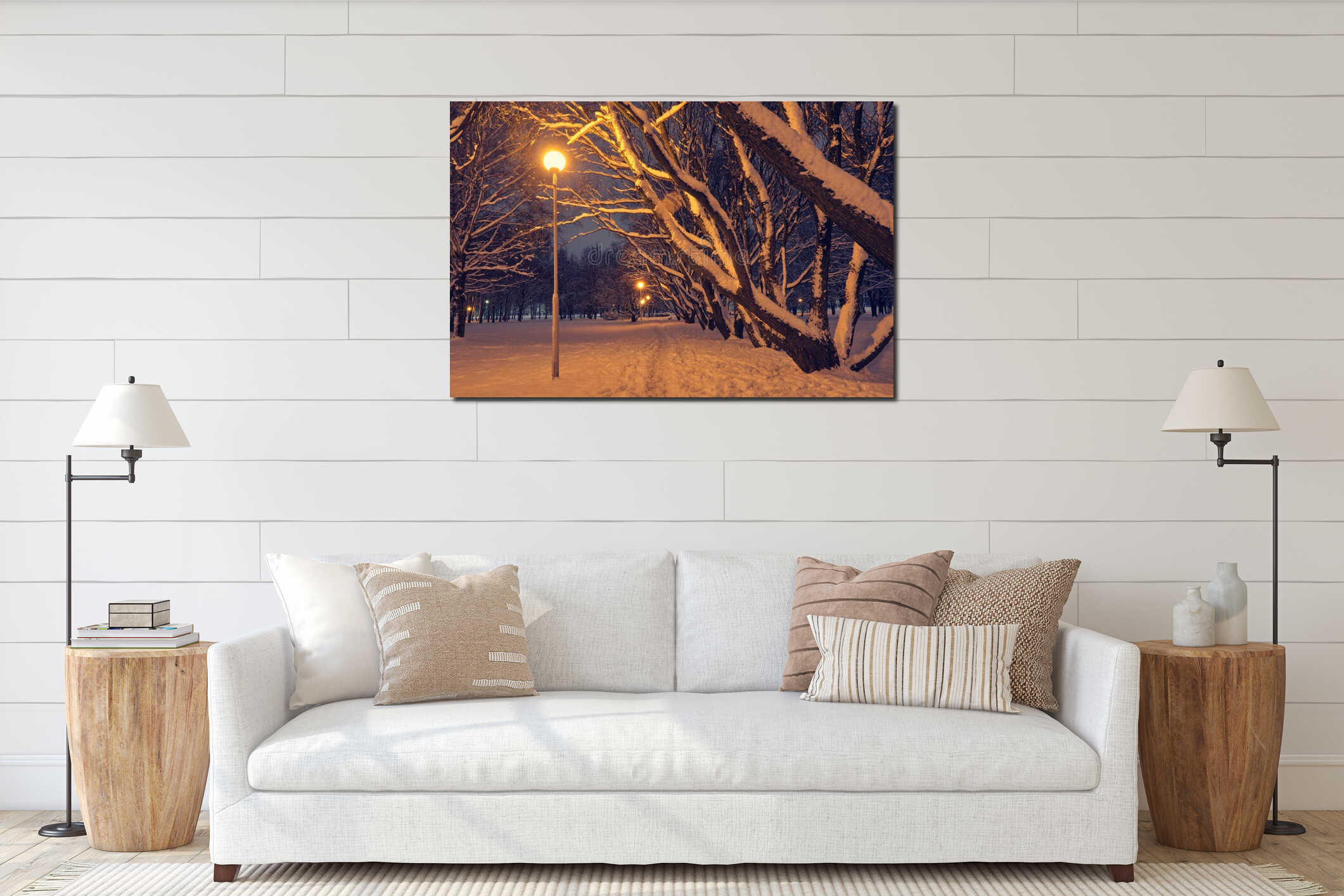 Canvas hanging interior mockup