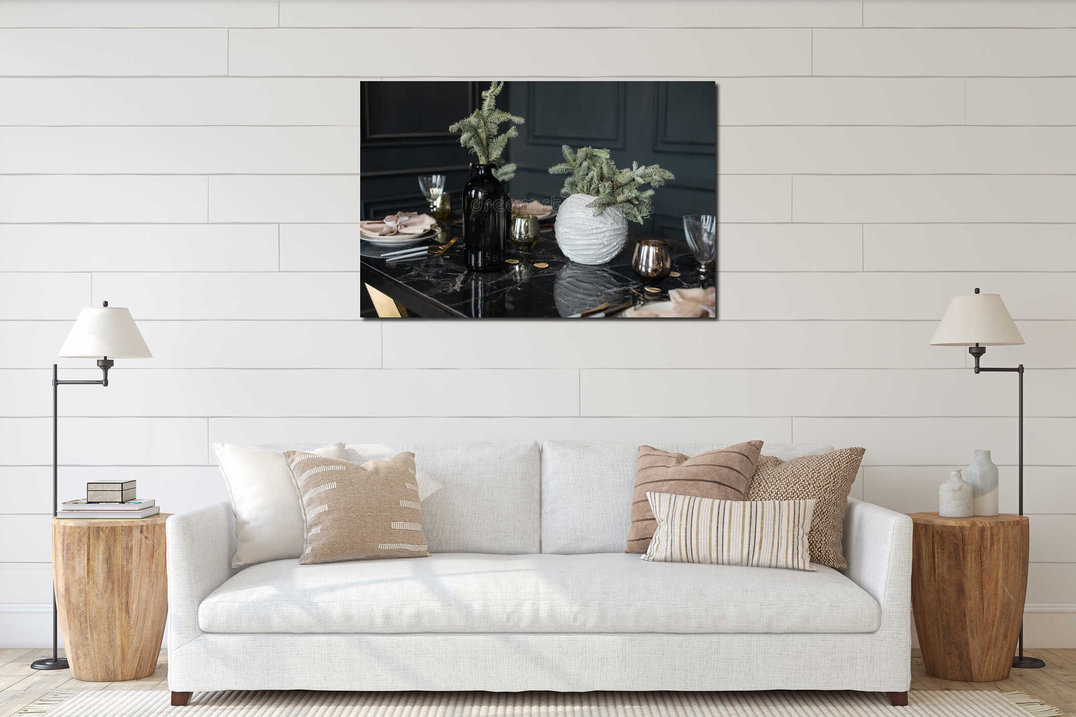 Canvas hanging interior mockup