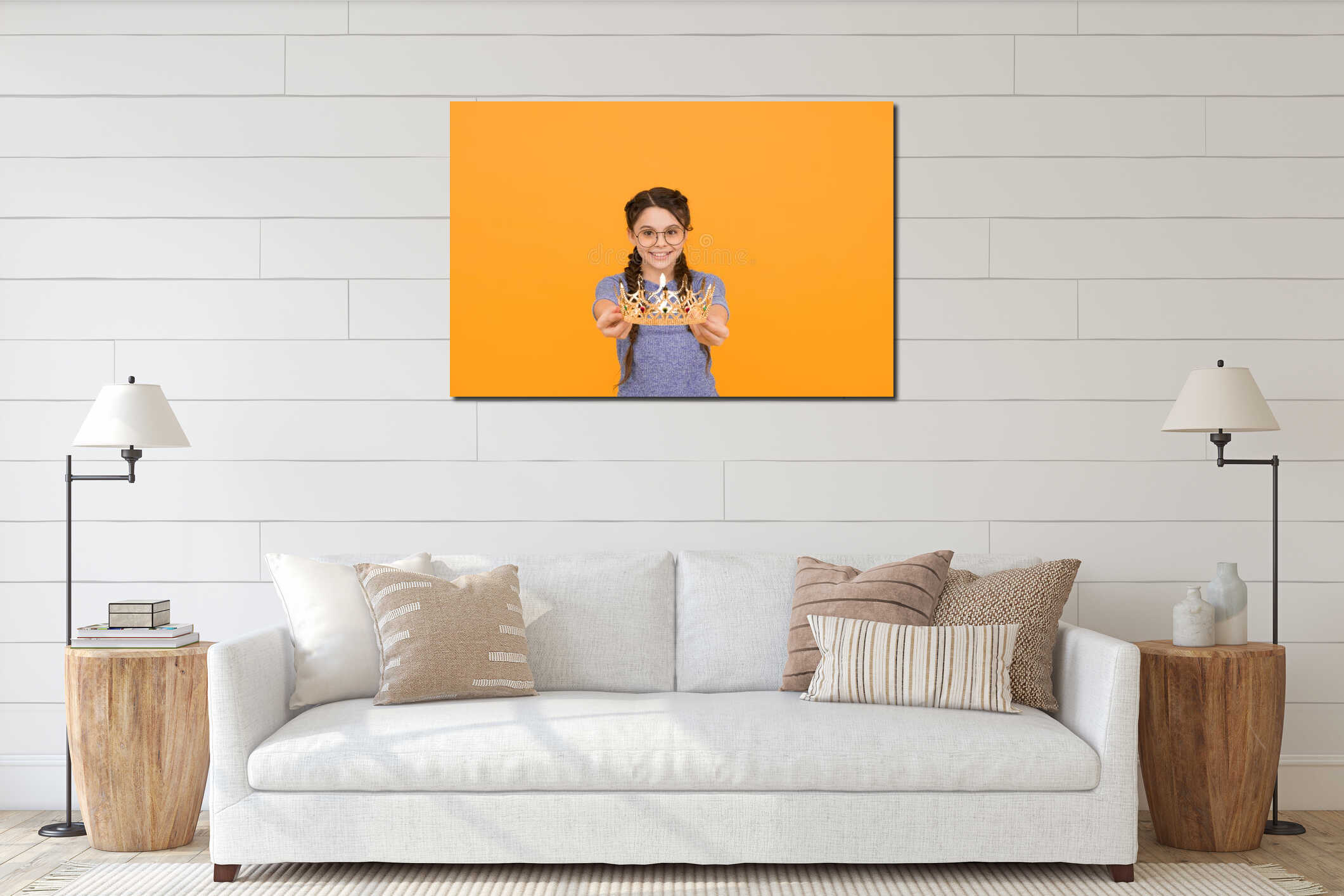 Canvas hanging interior mockup