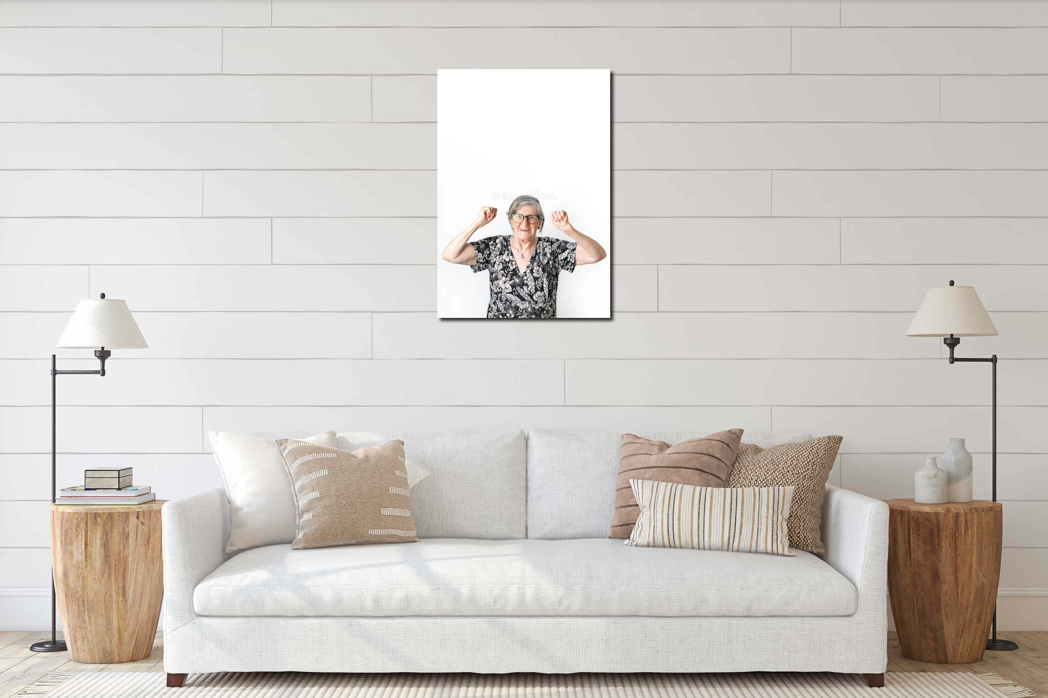Canvas hanging interior mockup