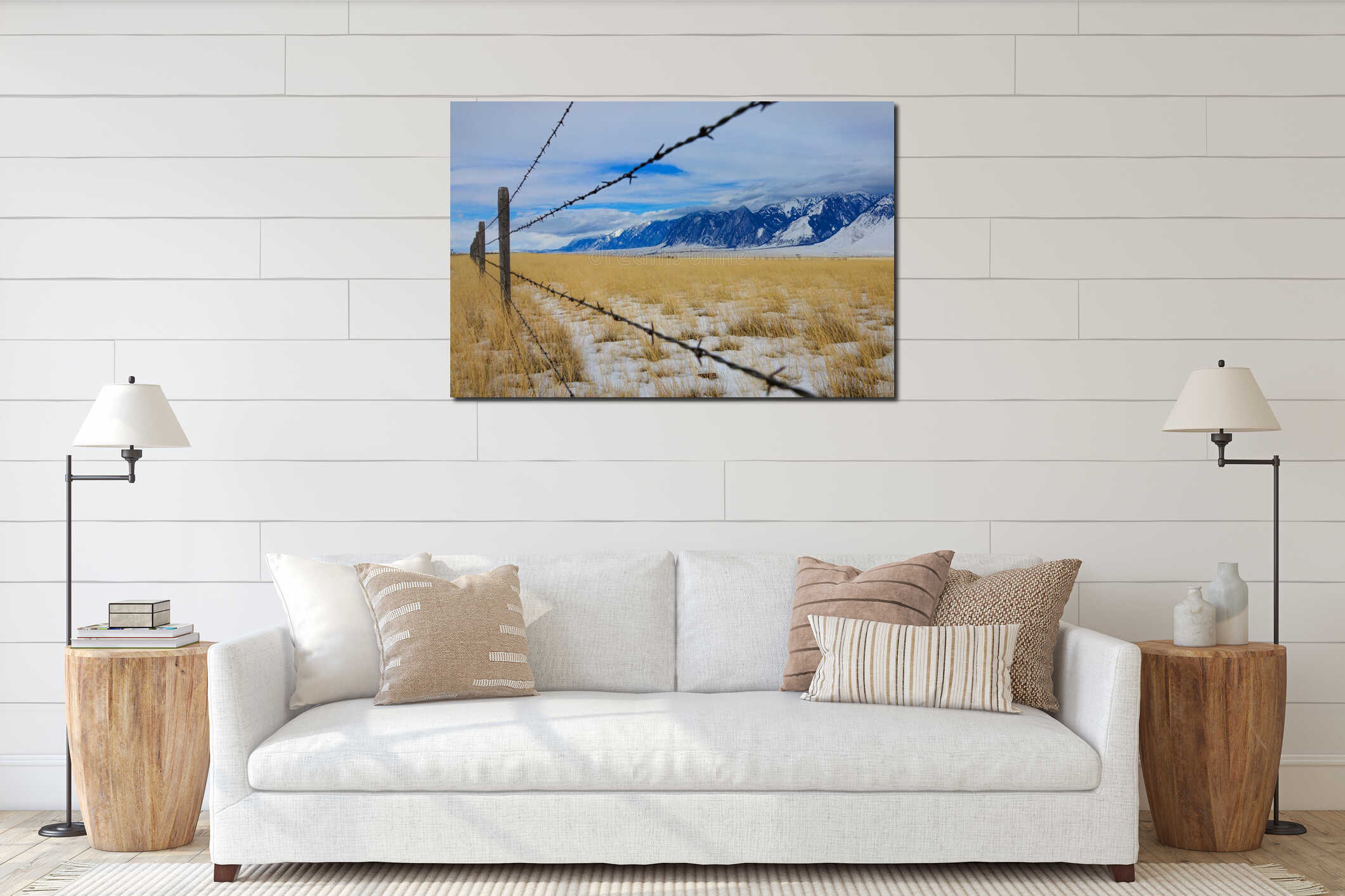 Canvas hanging interior mockup