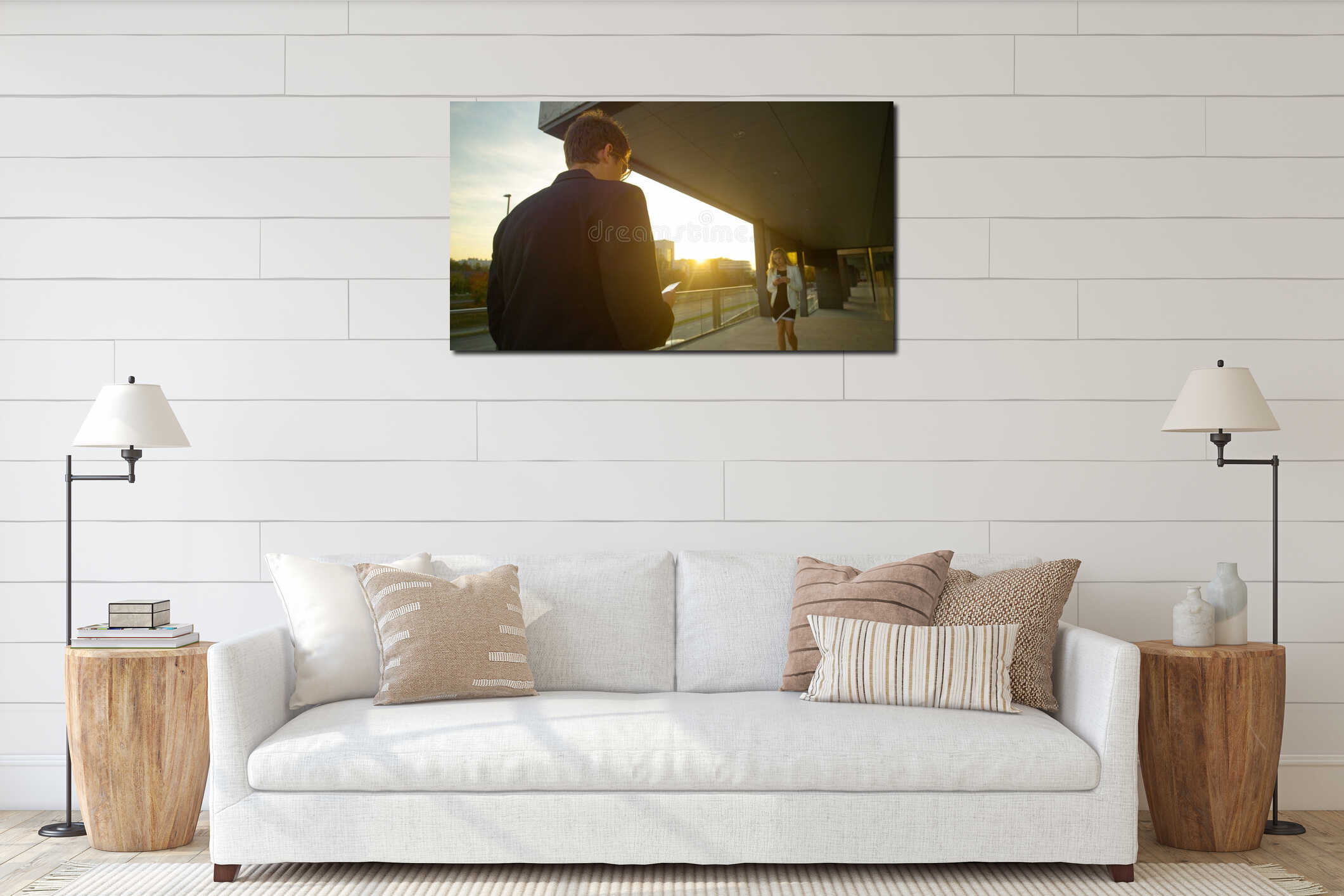 Canvas hanging interior mockup