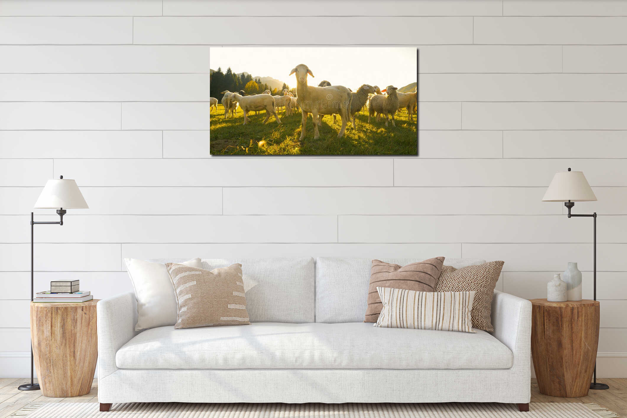 Canvas hanging interior mockup