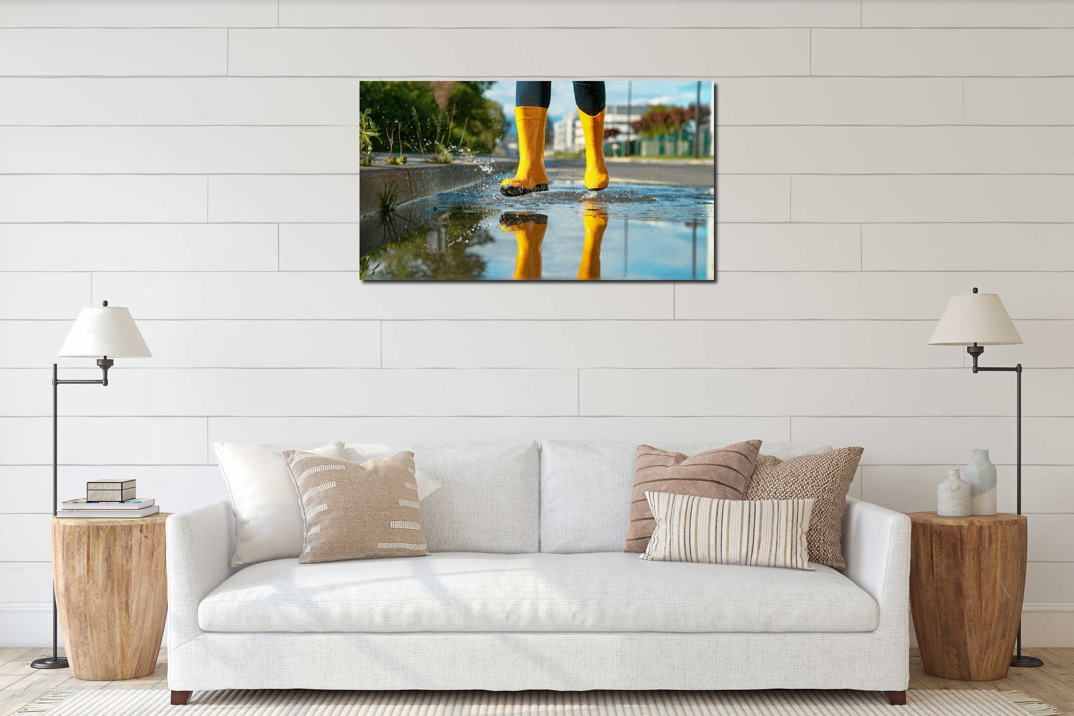 Canvas hanging interior mockup