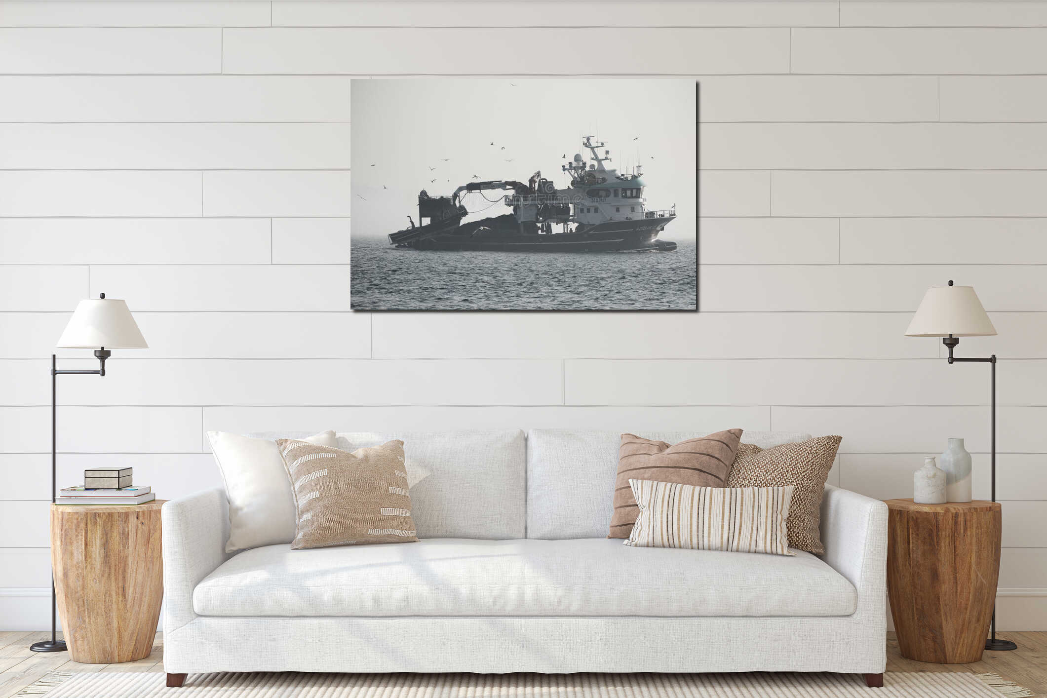 Canvas hanging interior mockup