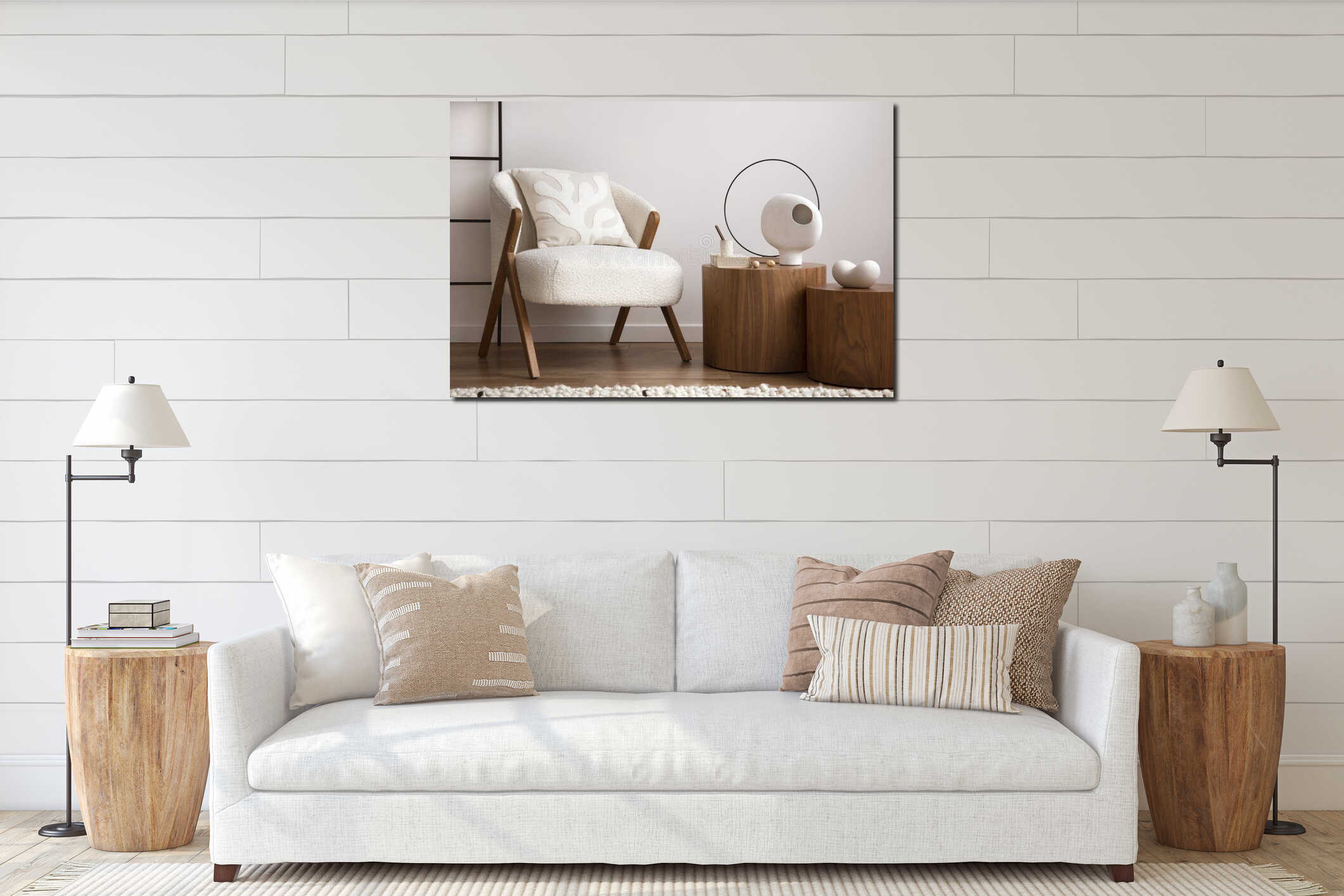 Canvas hanging interior mockup