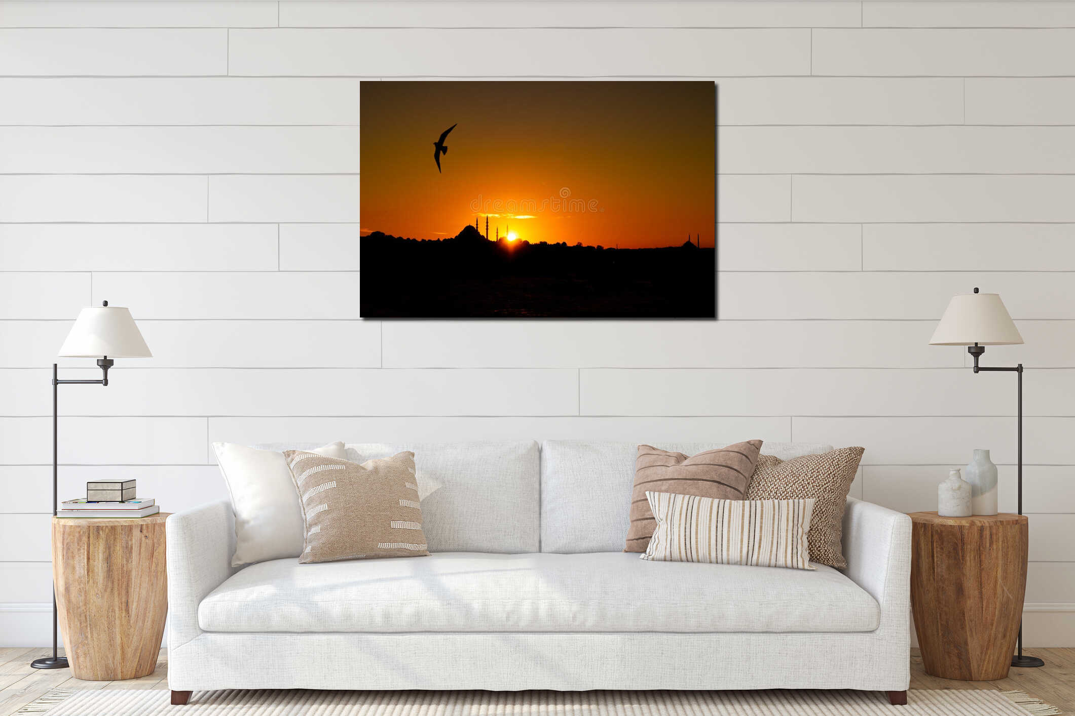 Canvas hanging interior mockup