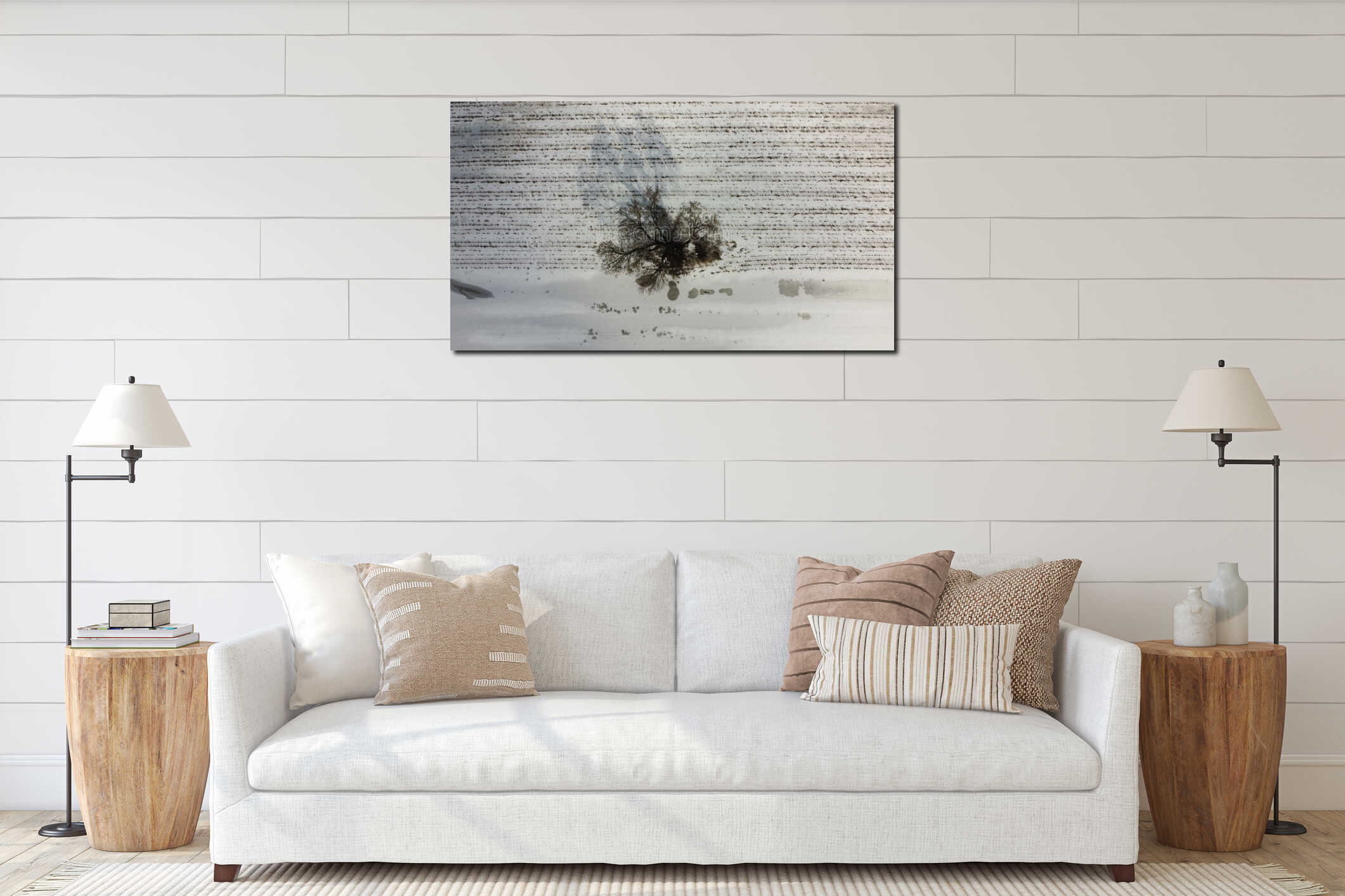 Canvas hanging interior mockup