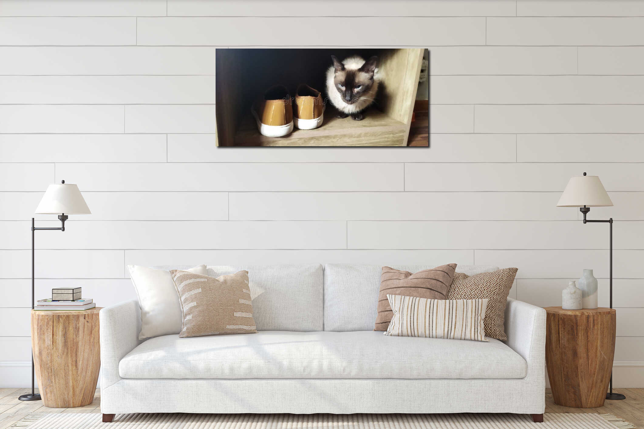 Canvas hanging interior mockup